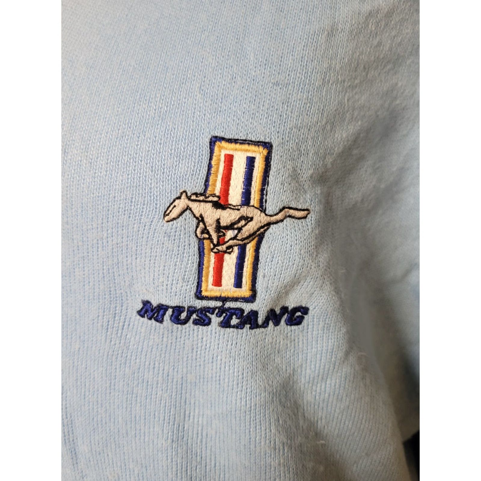 Logo 7 VINTAGE Logo 7 Ford Mustang Sweater V-Neck 2XL Blue 80s 70s Cars Muscle Car Pullover Men Size US XXL / EU 58 / 5 - 2 Thumbnail