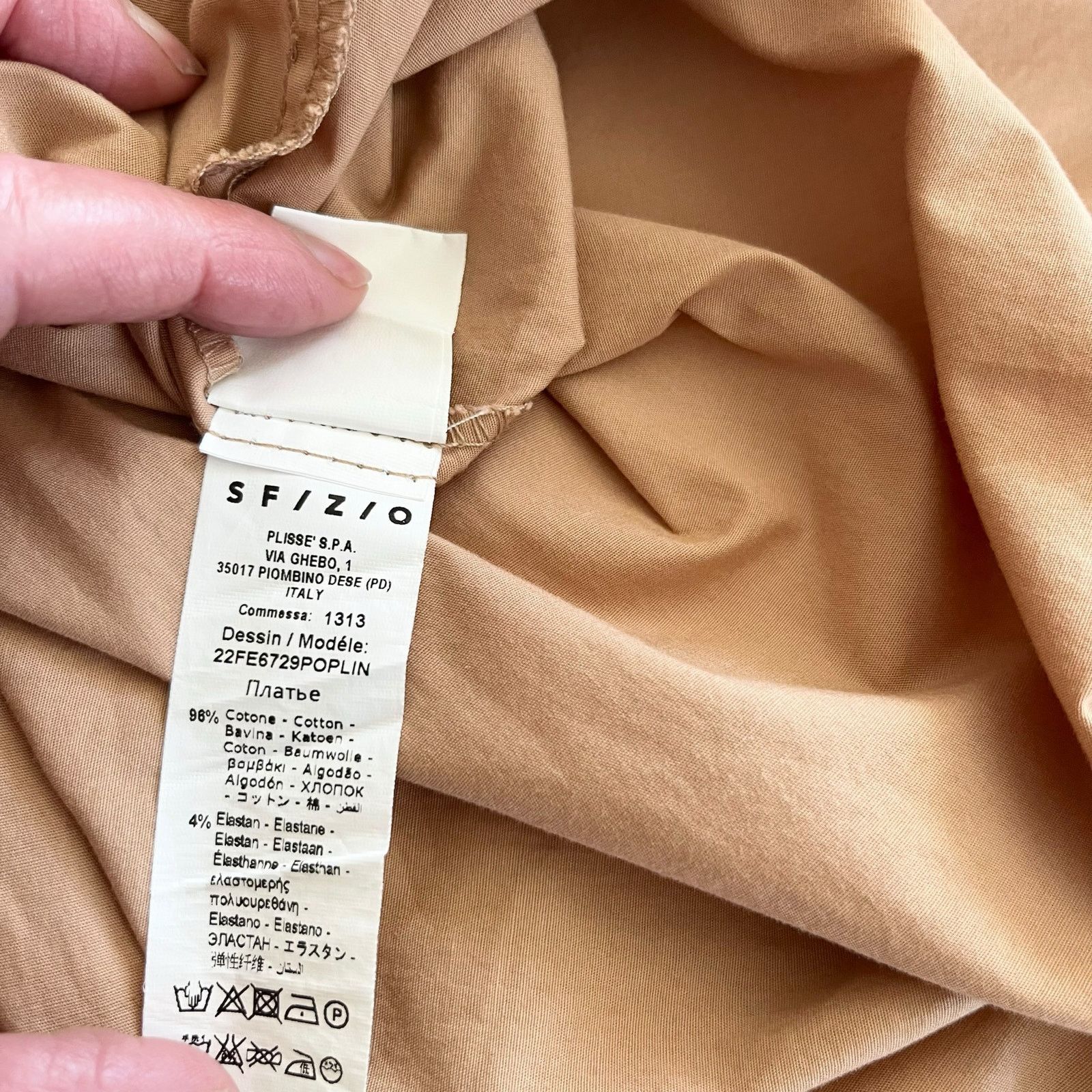 Other Sfizio Tan Embroidered Poplin A-Line Midi Dress Size S / US 4 / IT 40 - 10 Thumbnail