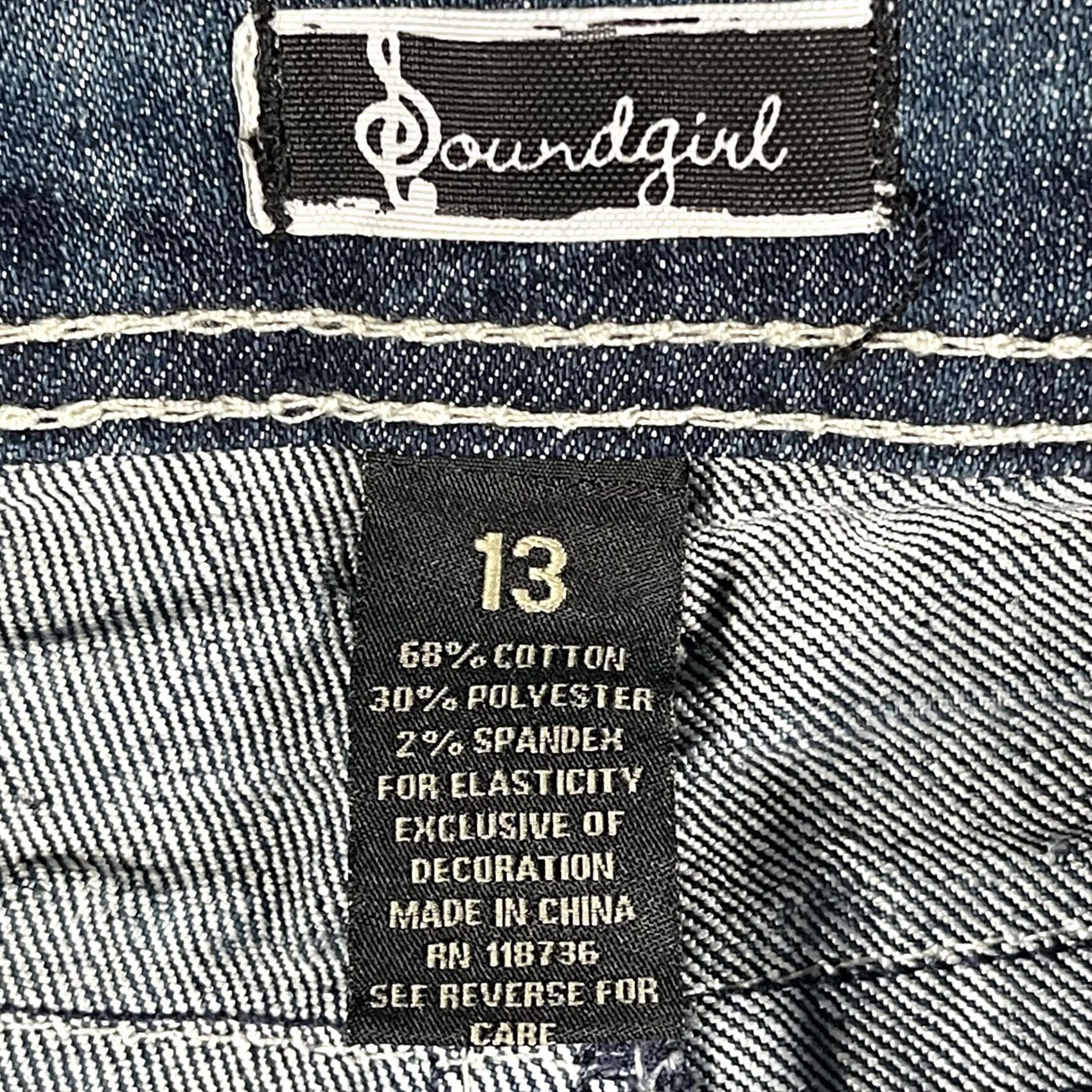 Vintage Soundgirl Jeans Womens Medium Blue Skinny Boot Bootcut Stretch Embellished 13 Size 34" / US 12 / IT 48 - 6 Thumbnail