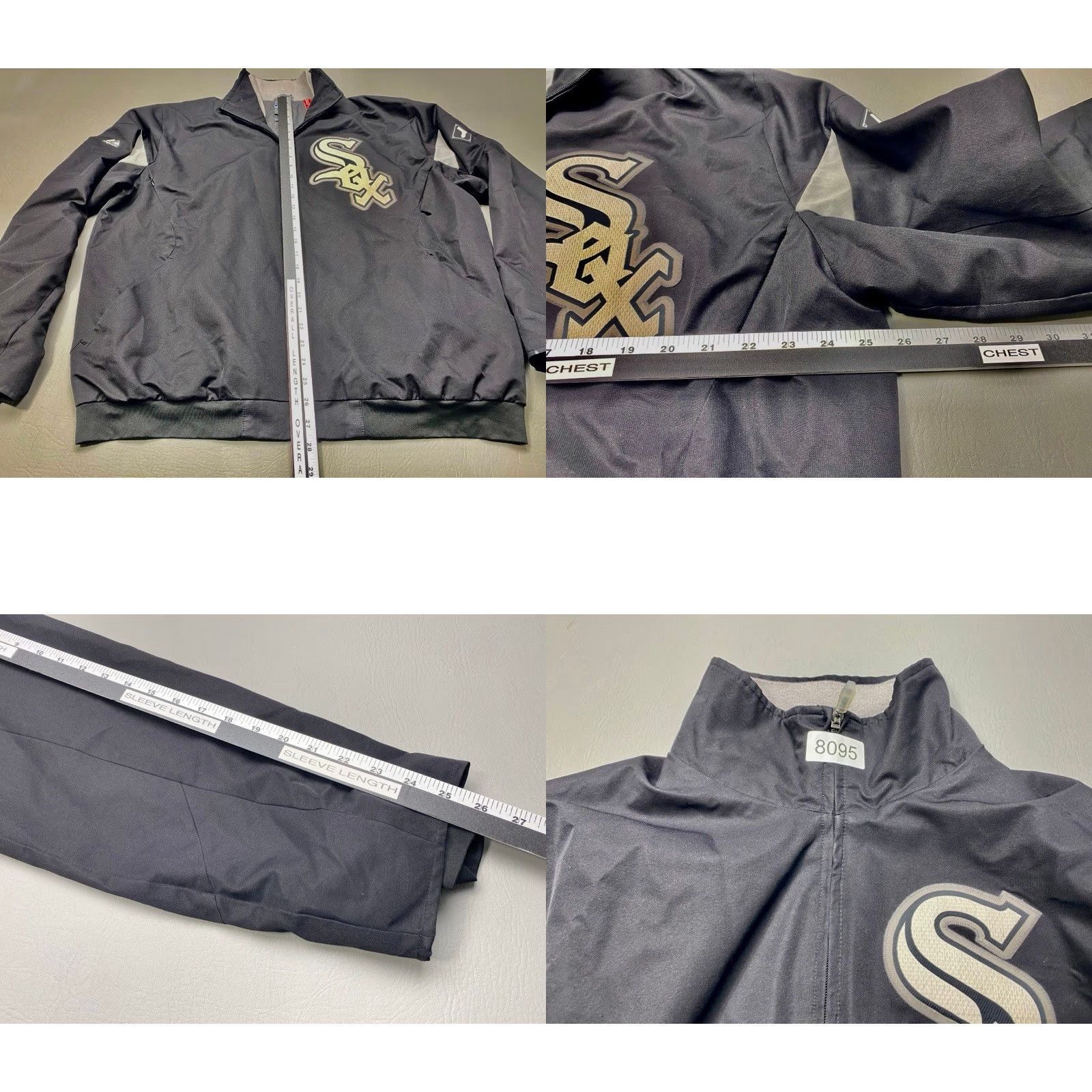 MLB Majestic Chicago White Sox Full Zip Jacket Large MLB Black Therma Base Dugout Jacket Size US L / EU 52-54 / 3 - 9 Thumbnail