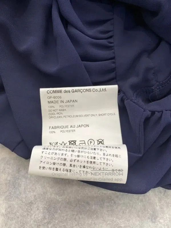 Comme des Garcons COMME des GARÇONS Blue Pleated Long Sleeve Top . Size XS / US 0-2 / IT 36-38 - 7 Thumbnail