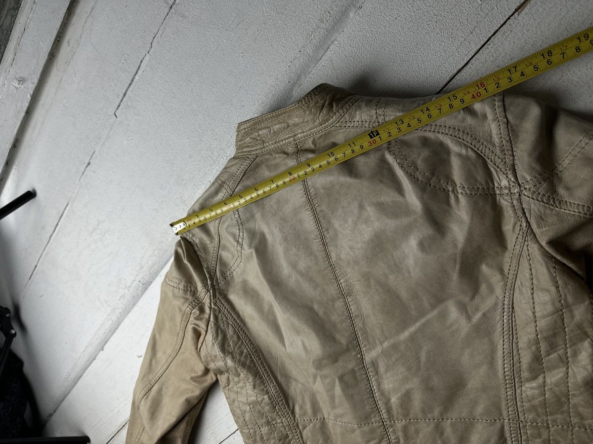 Other 🚨Y2K RICK OWENS TYPE DIRTY SLIM FIT ZIP LEATHER JACKET Size L / US 10 / IT 46 - 18 Thumbnail