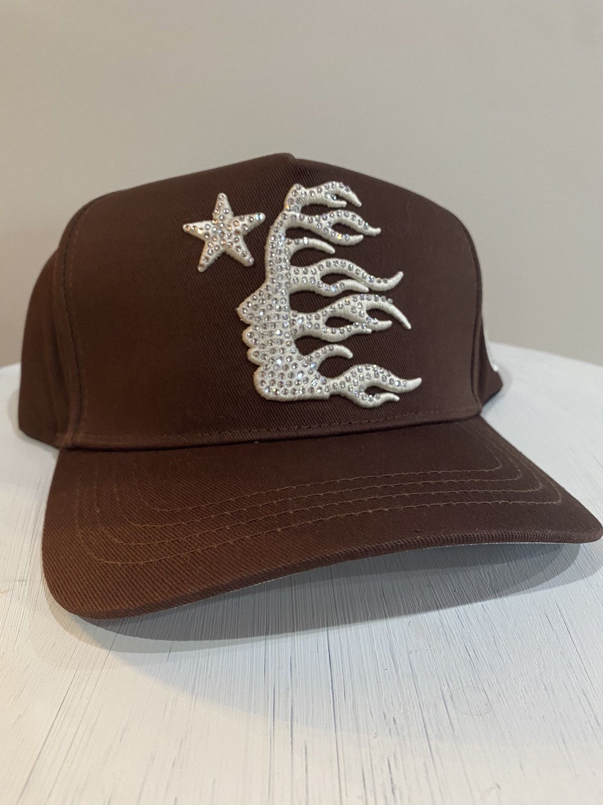 image of Hellstar Rhinestone Hat in Brown, Men's