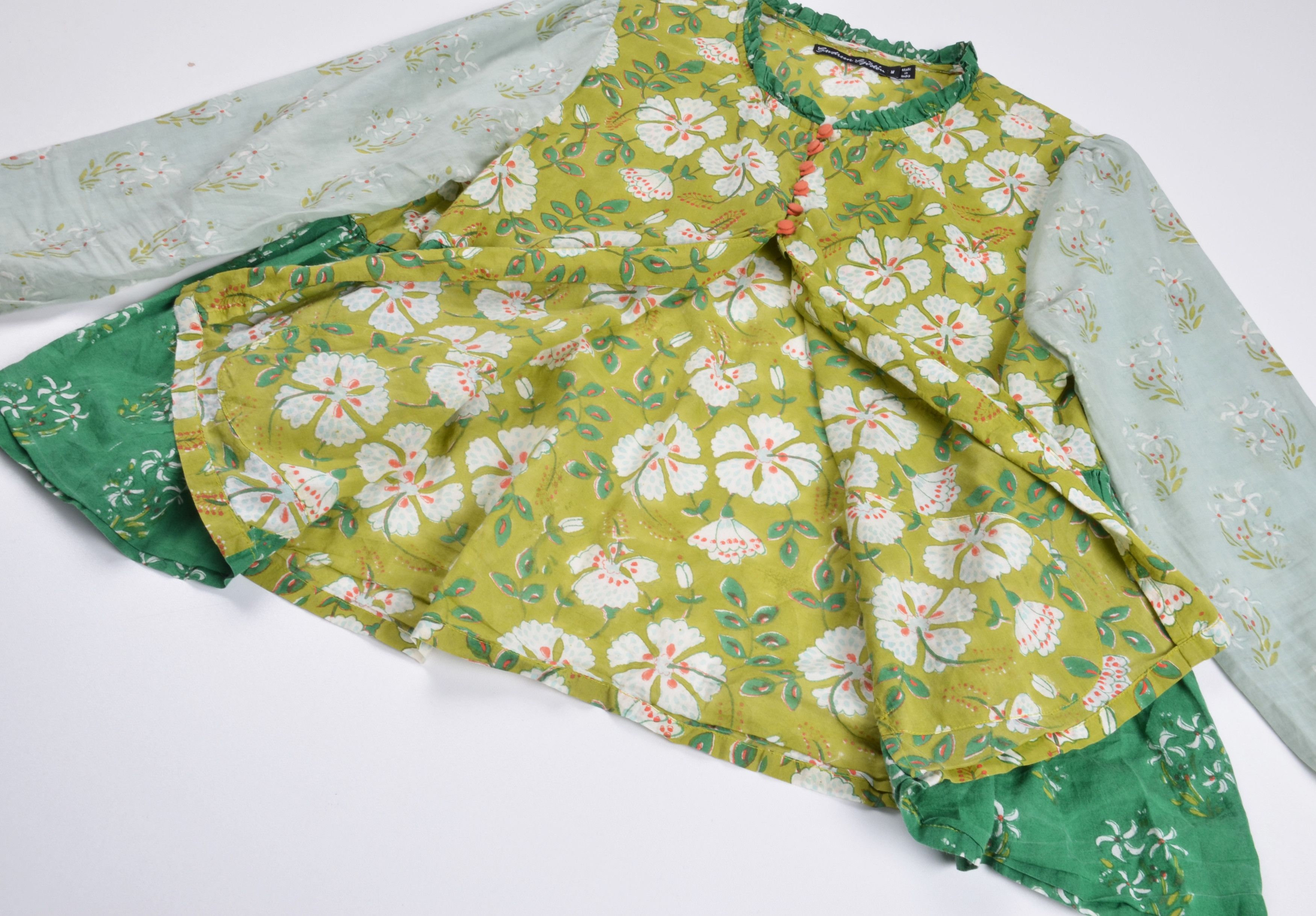 Gudrun Sjoden Gudrun Sjoden Floral Patchwork Flowy Relaxed Fit Boho Blouse Size M / US 6-8 / IT 42-44 - 9 Thumbnail