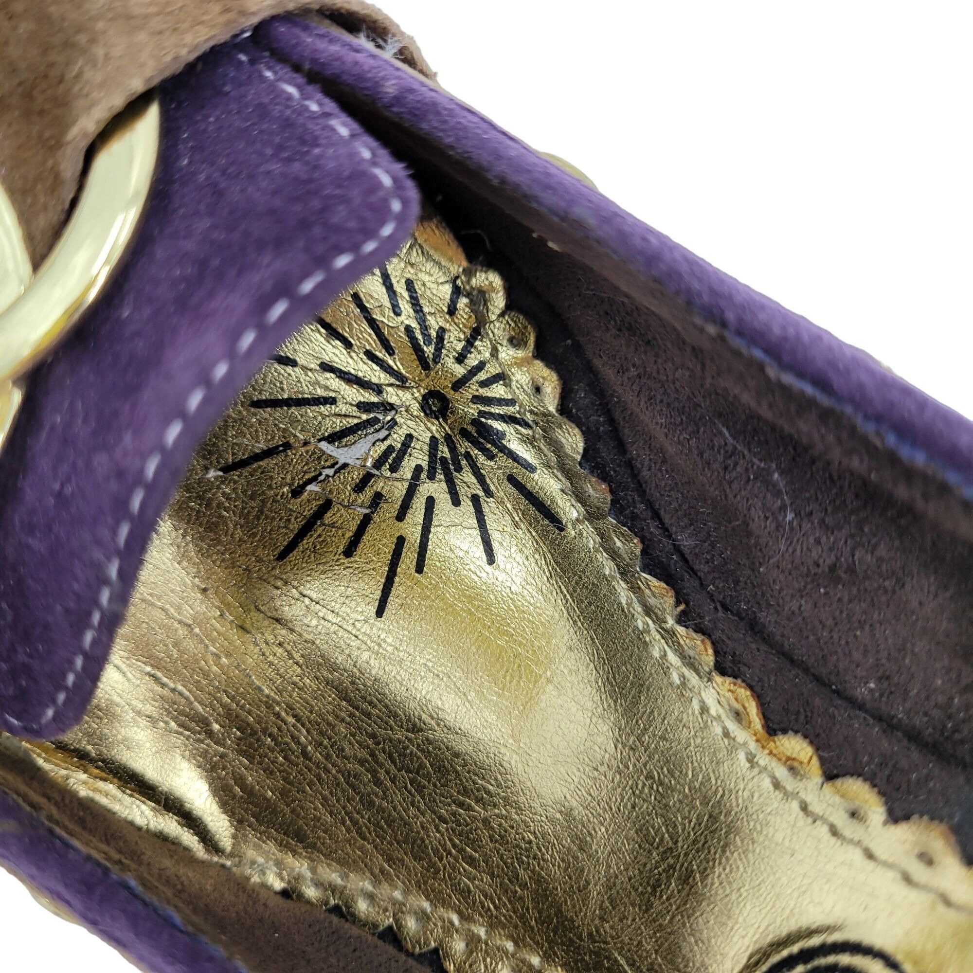 Other Naughty Monkey Heels Pumps Leather Purple Pirate Witchcore G Size US 8.5 / IT 38.5 - 4 Thumbnail