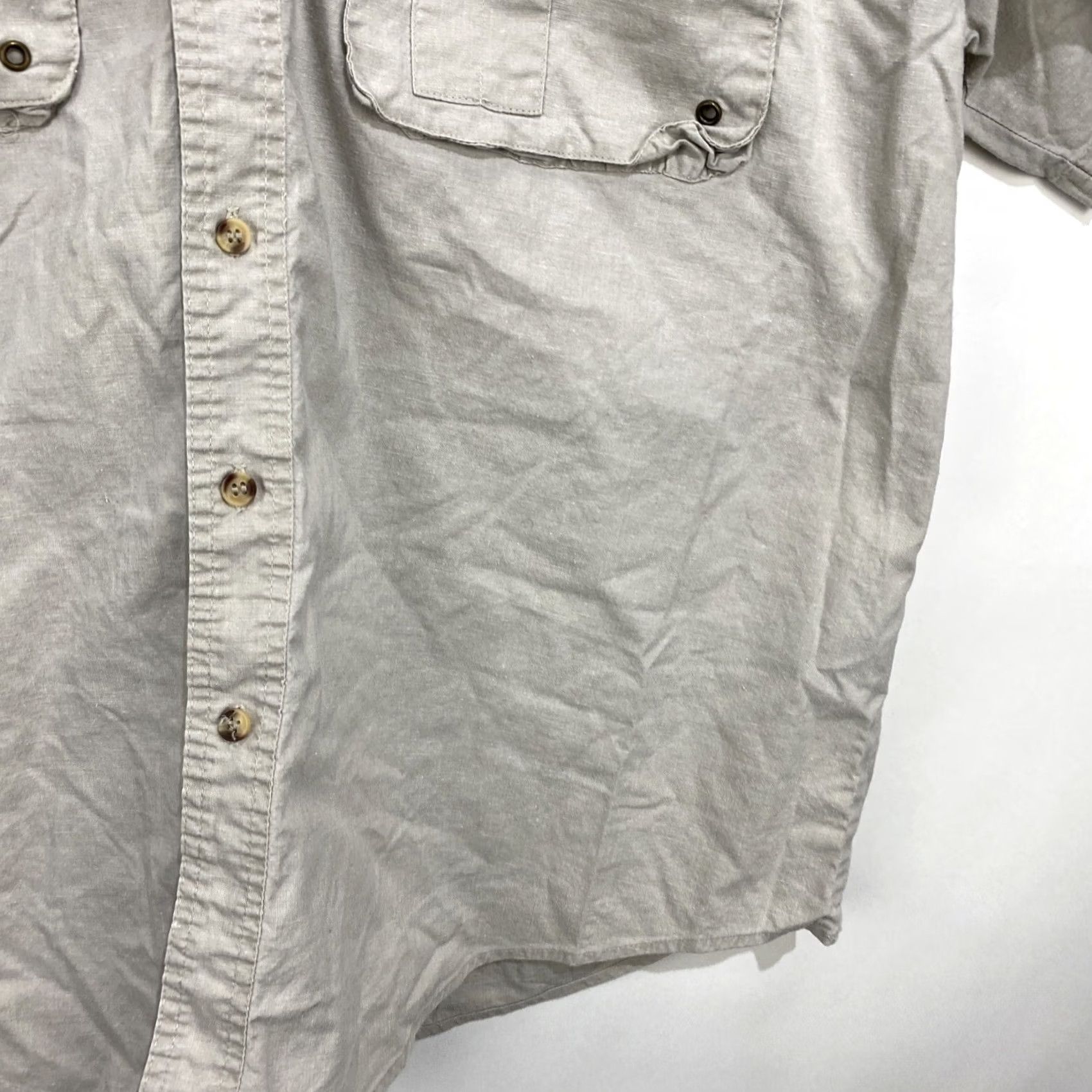 Vintage Timber Run Shirt Button-Up Short Sleeve Khaki Men’s Large Pockets Camping Fishing Sports Outdoor Regular Fit Shirt Size US L / EU 52-54 / 3 - 6 Thumbnail