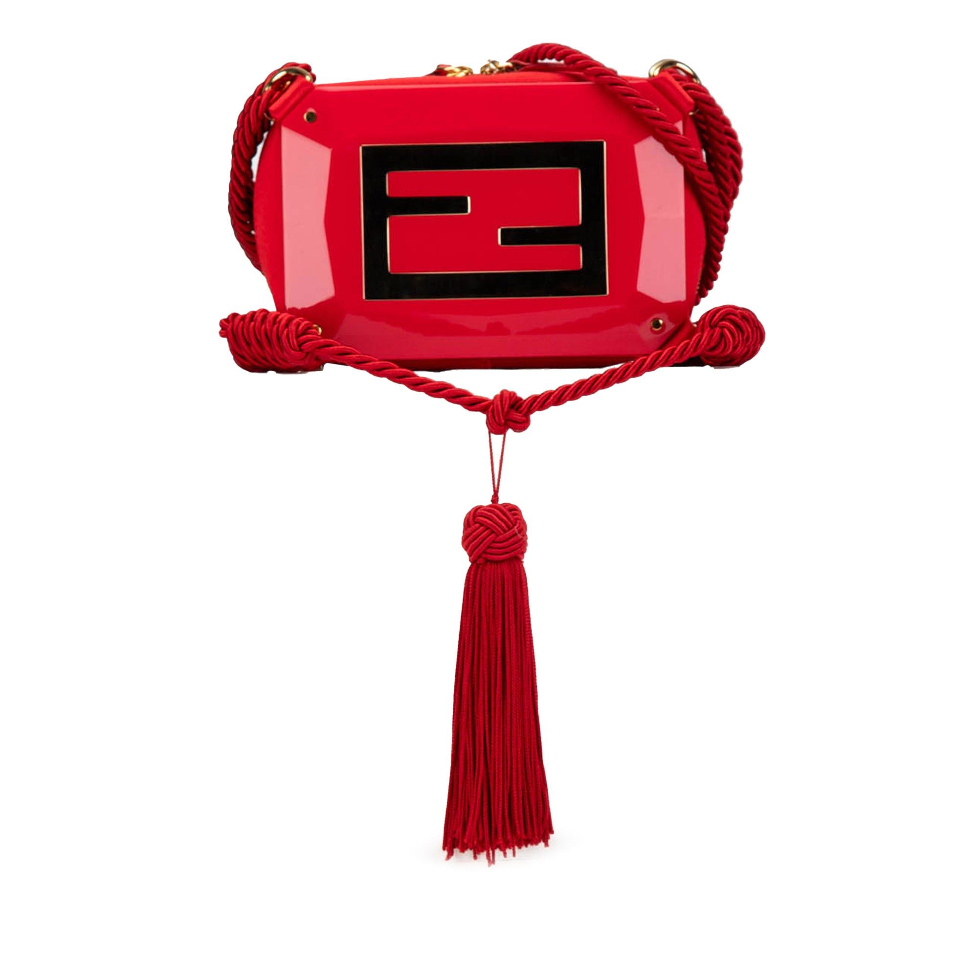 Fendi Fendi Mini FF PVC Satin Tassel Crossbody Red Size ONE SIZE - 1 Thumbnail