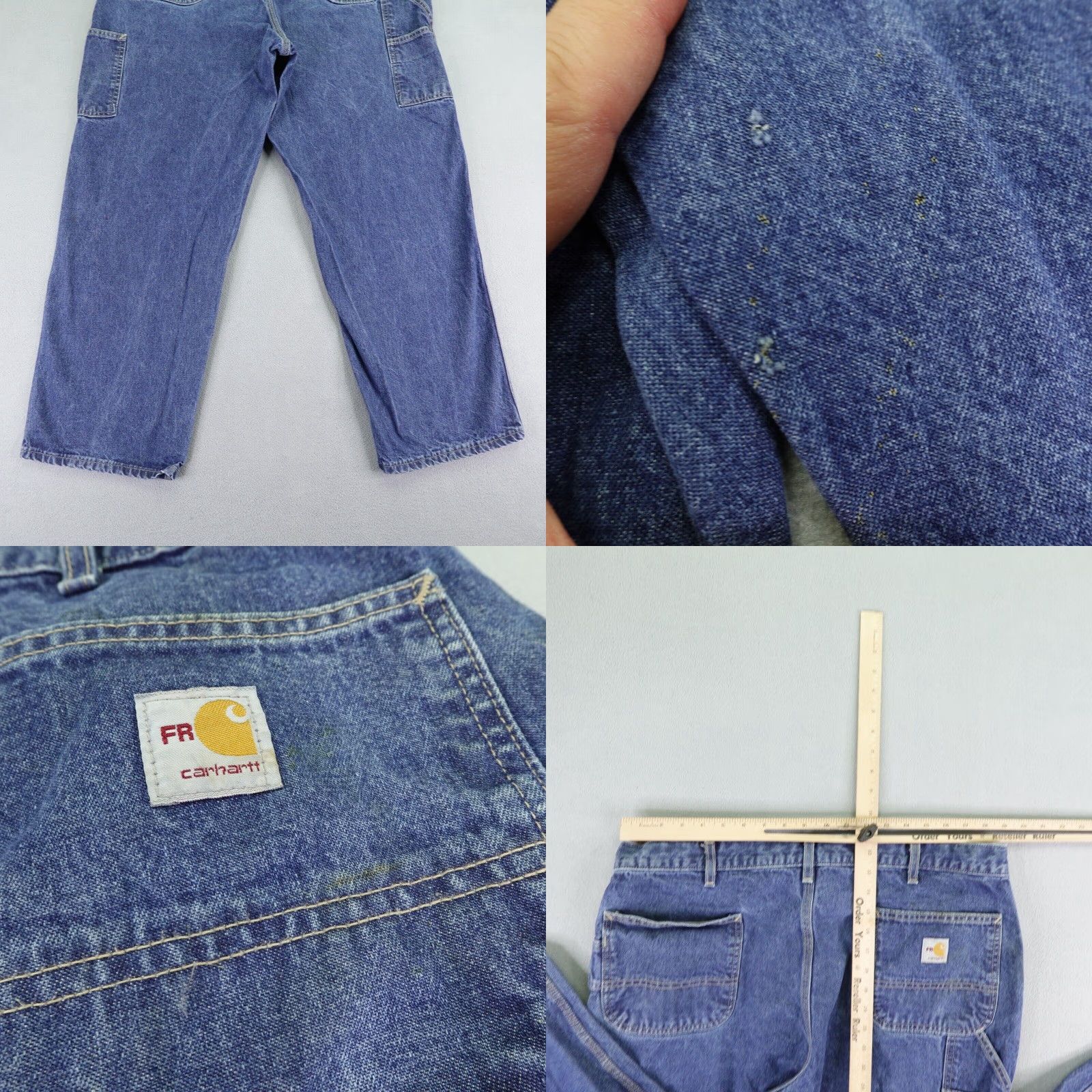 Carhartt VINTAGE Carhartt Jeans Men 40X30 Blue Denim Dungaree Flame Resistant Workwear Size US 38 / EU 54 - 8 Thumbnail