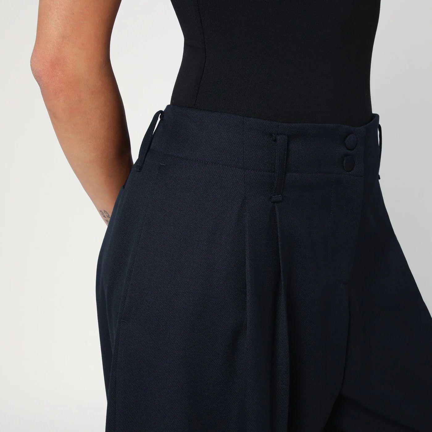 Alexander McQueen o1d2blof0426 Wool Trousers in Navy Blue Size 28" / US 6 / IT 42 - 5 Thumbnail
