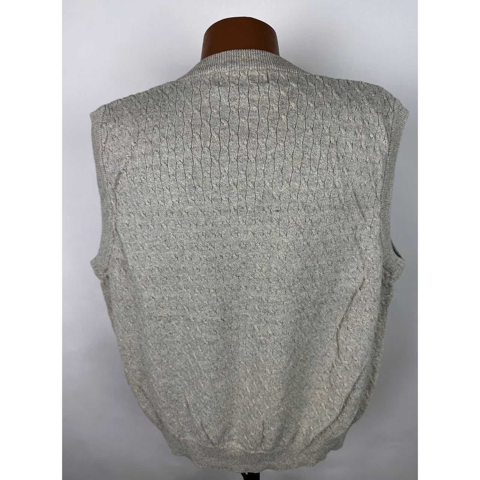 Vintage VINTAGE Grand Slam Sweater Vest Mens XL Beige Cable Knit Cotton Golf Grandpa Dad 90s Size US XL / EU 56 / 4 - 6 Thumbnail