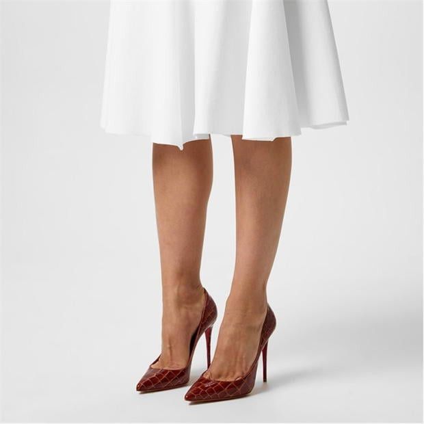 Christian Louboutin Kate 100mm Croc Pumps Size US 7 / IT 37 - 2 Thumbnail