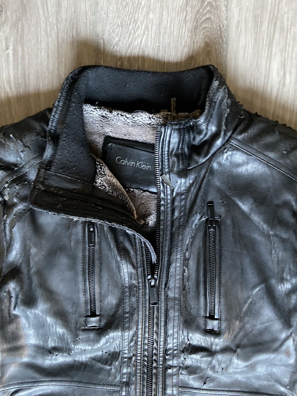 Calvin Klein Calvin Klein Black Leather Jacket/Coat Size US M / EU 48-50 / 2 - 5 Thumbnail
