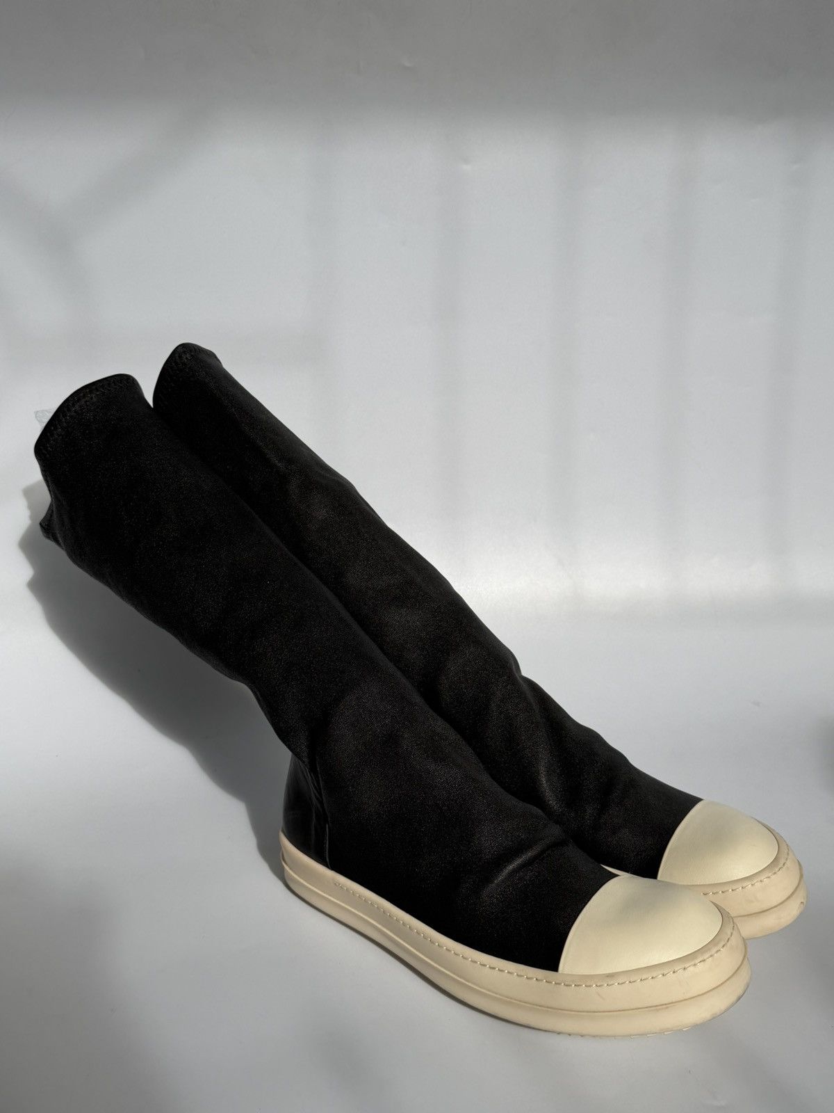 Rick Owens Rick Owens Black Stretched Fabric Sock Boots Size US 9 / EU 42 - 1 Thumbnail