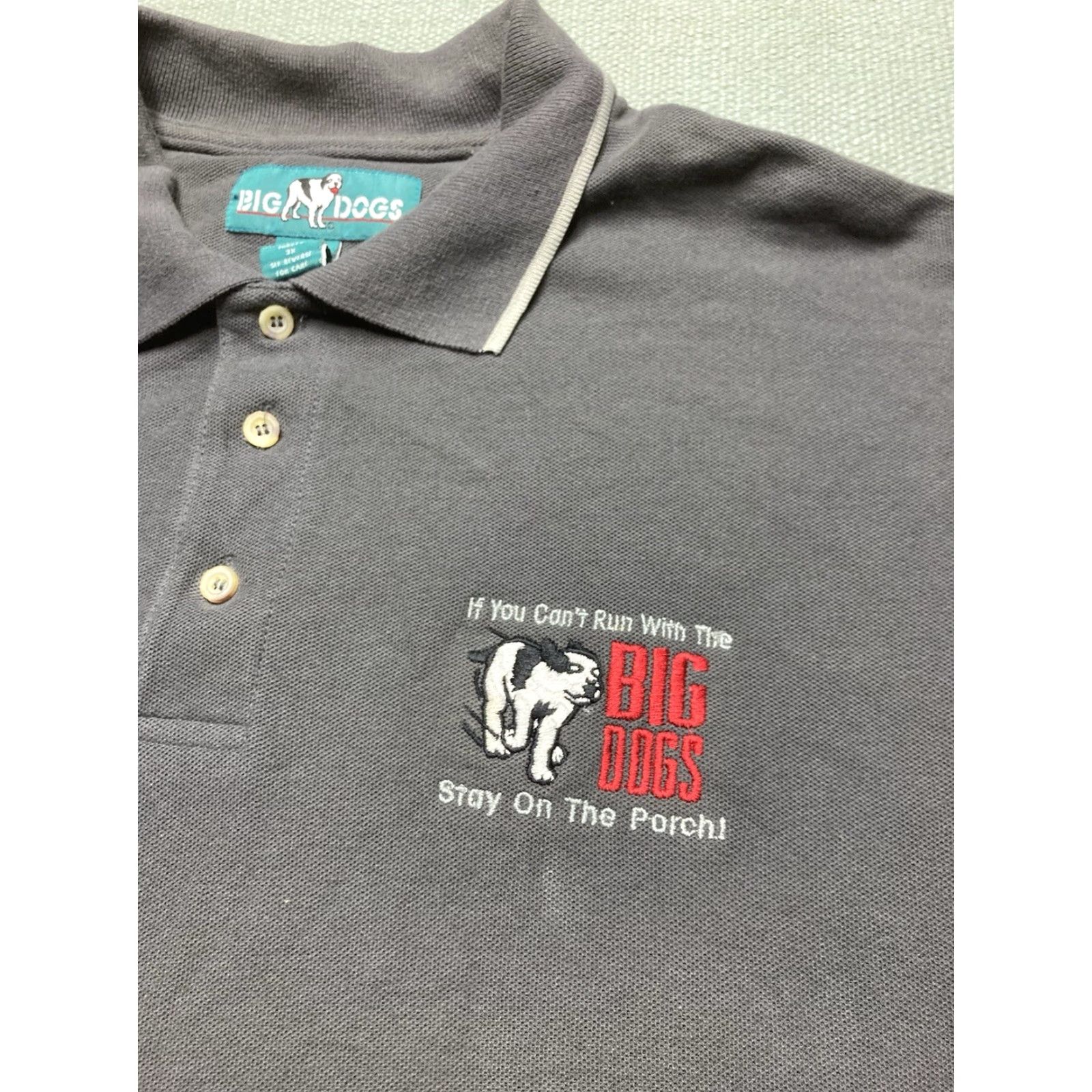 Big Dogs VINTAGE Big Dogs Polo Shirt Short Sleeve 3XL Gray Men Mens Dog Size US XXL / EU 58 / 5 - 6 Thumbnail