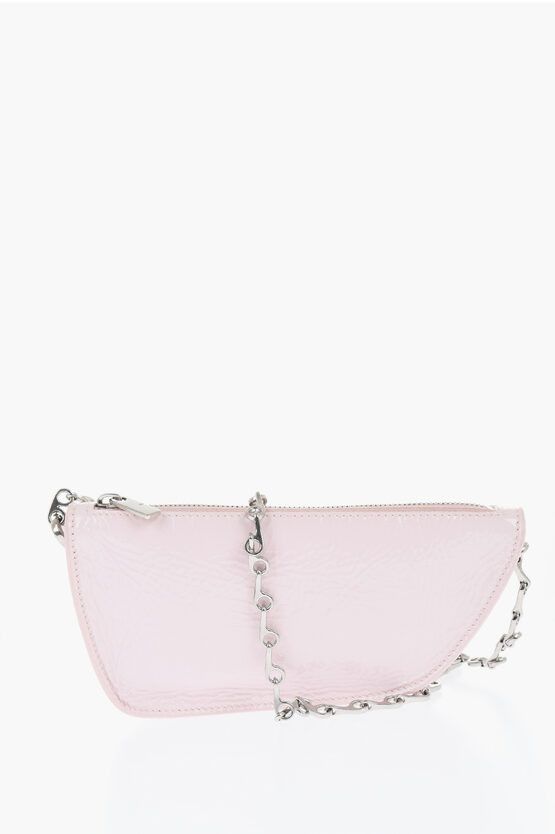 Burberry Patent Leather Micro Shield Sling Bag With Chain Shoulder St in Pink, Women's