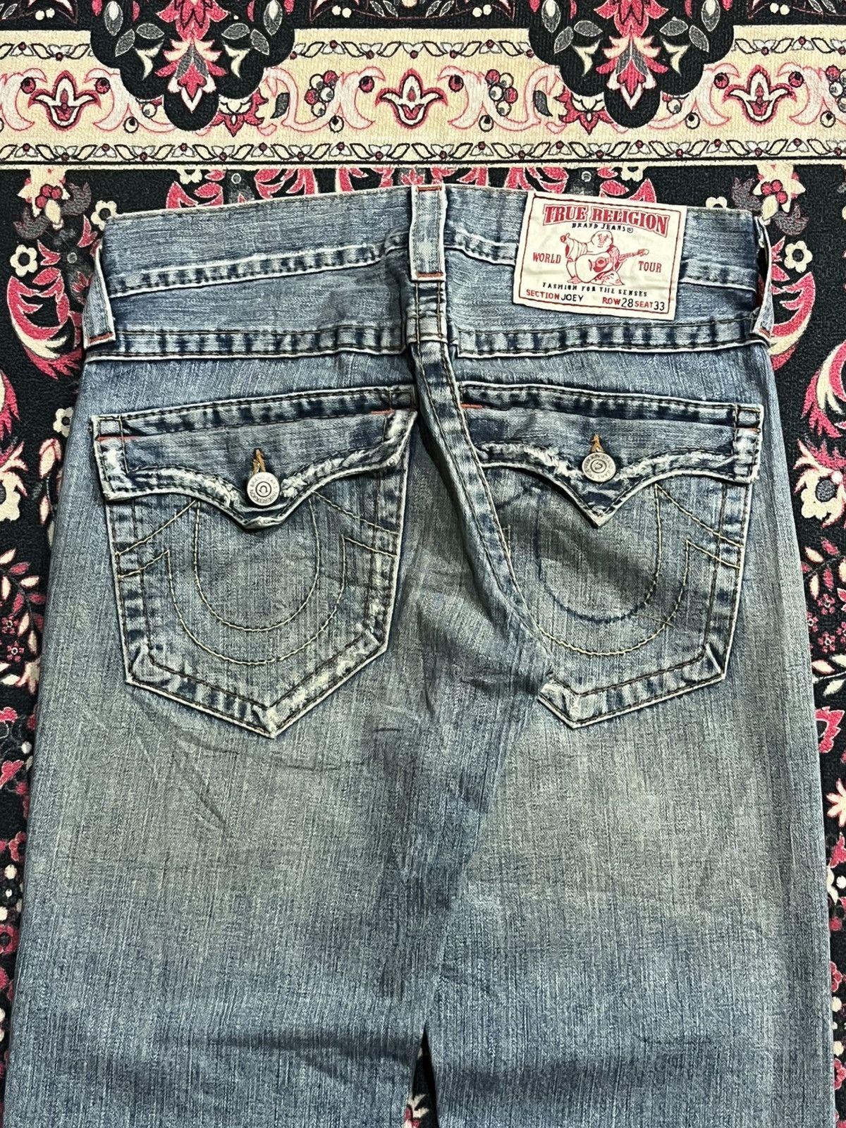 True Religion Vintage True Religion Blue Washed Distressed Flare Jeans Size US 28 / EU 44 - 7 Thumbnail