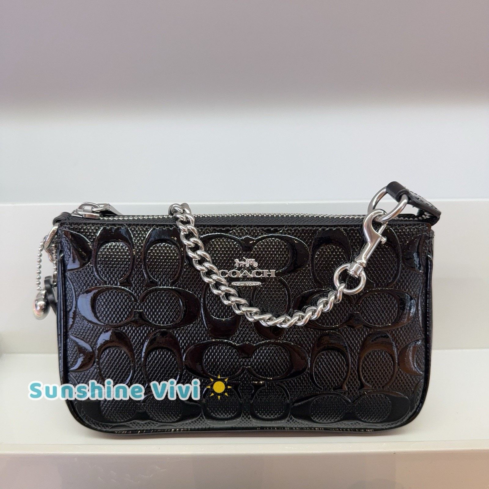 Coach NWT Coach Nolita 19 In Signature Leather Heart Charm CCZ27 Size ONE SIZE - 1 Thumbnail
