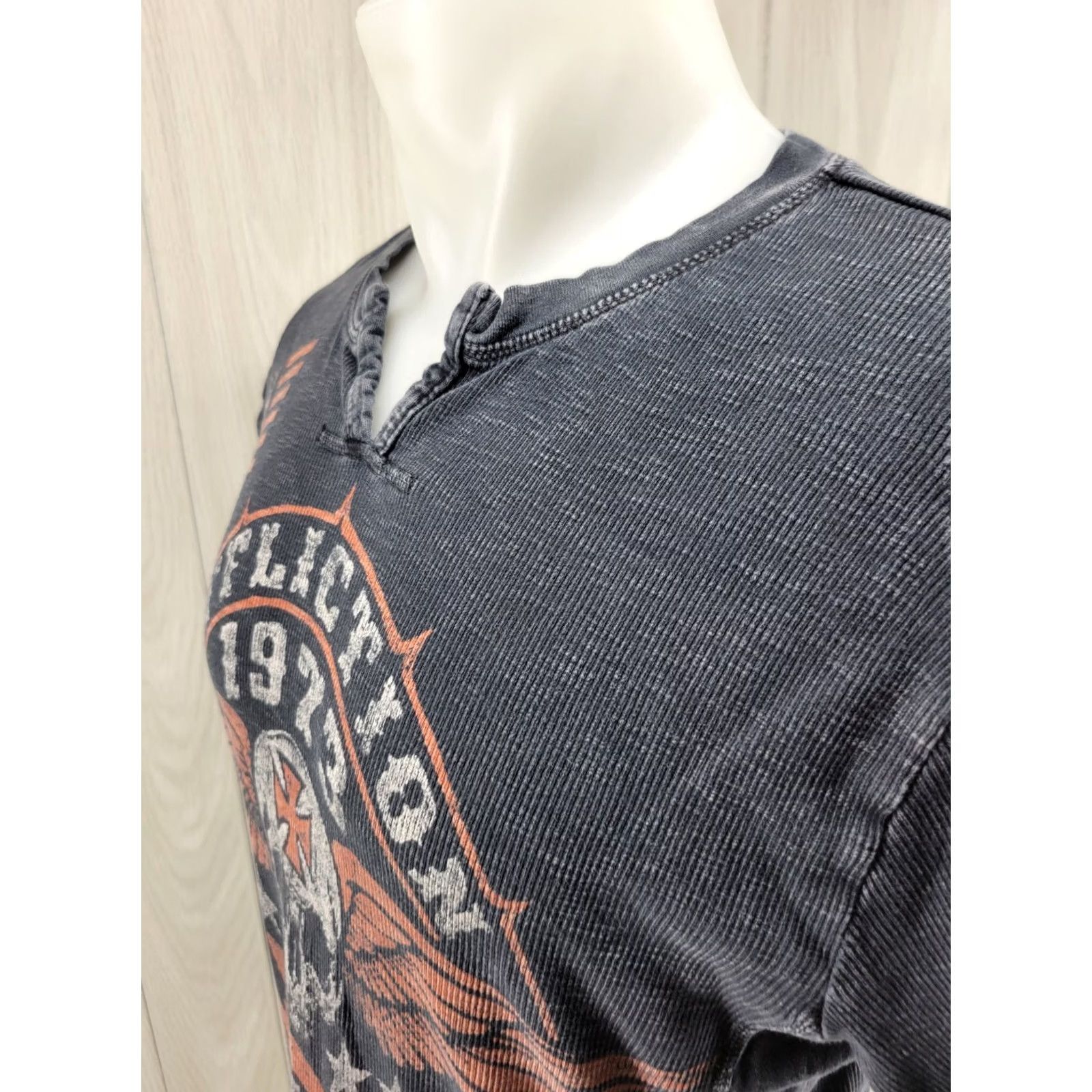 Affliction Affliction T Shirt Men L Graphic Skull Wings Cross Grunge Punk Thermal Size US L / EU 52-54 / 3 - 5 Thumbnail