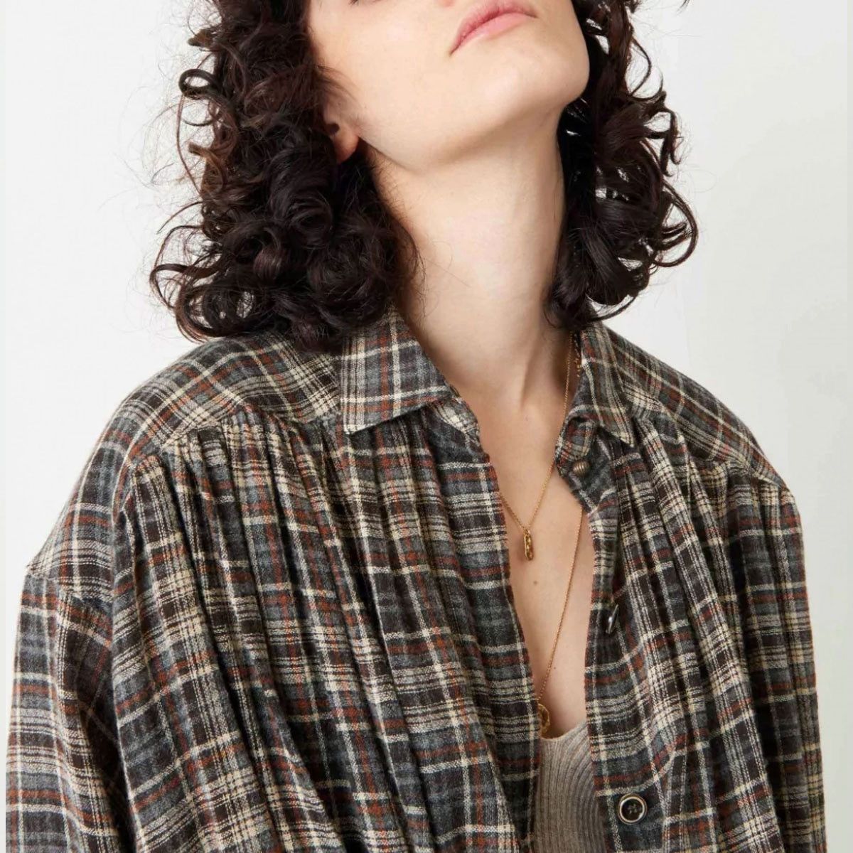 Sezane Sessùn Checkered Woll Blend Button Up Size S / US 4 / IT 40 - 2 Thumbnail