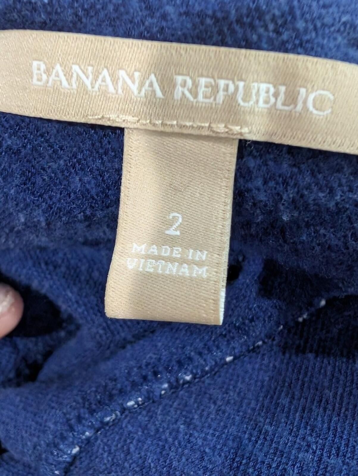 Banana Republic Banana Republic Navy & White Striped Racerback Tank Size XS / US 0-2 / IT 36-38 - 2 Thumbnail
