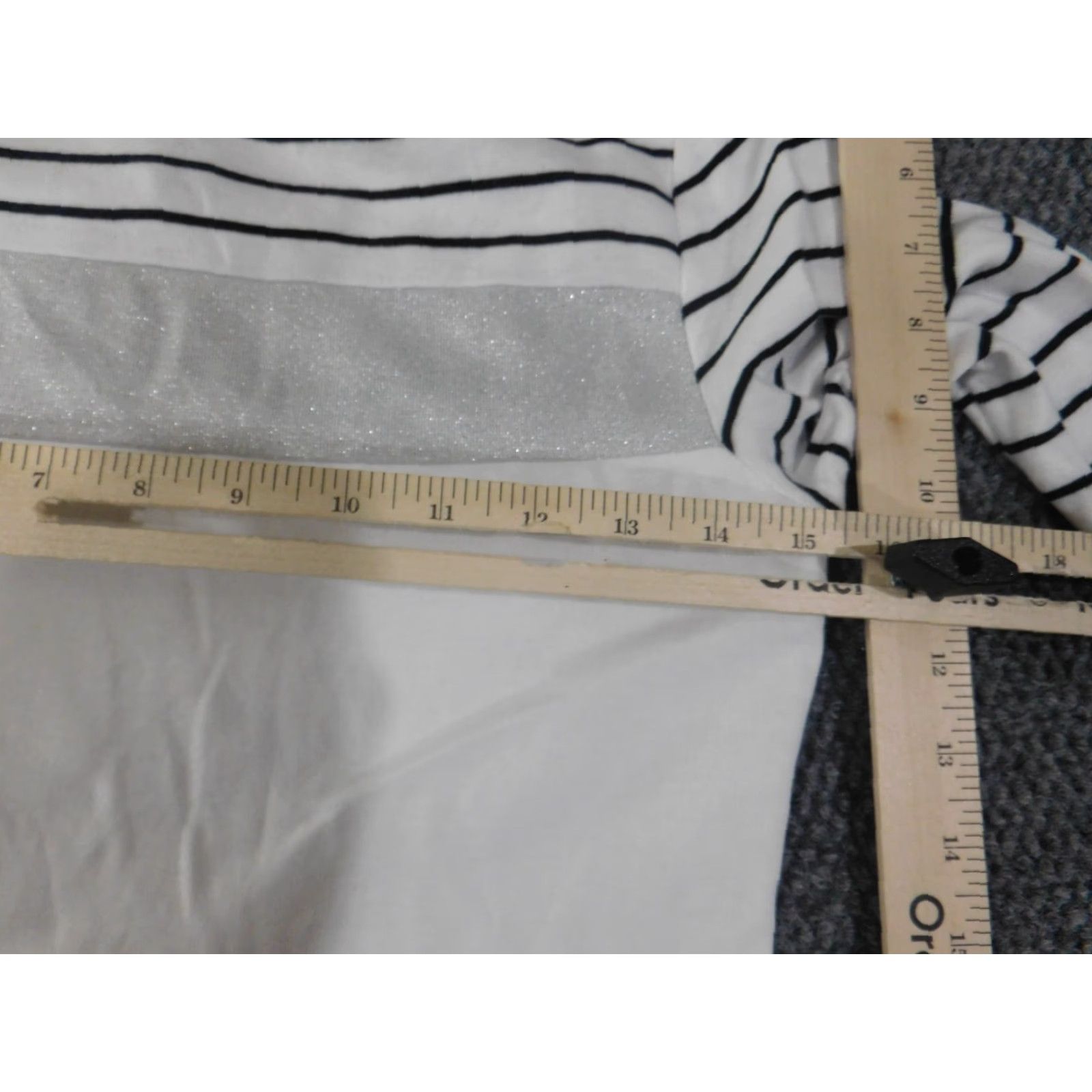 Ralph Lauren Lauren Ralph Lauren Blouse Womens Small White Striped Knit Cotton Zip Round Neck Casual Long Sleeve Regular Fit Geometric Pattern Size S / US 4 / IT 40 - 6 Thumbnail