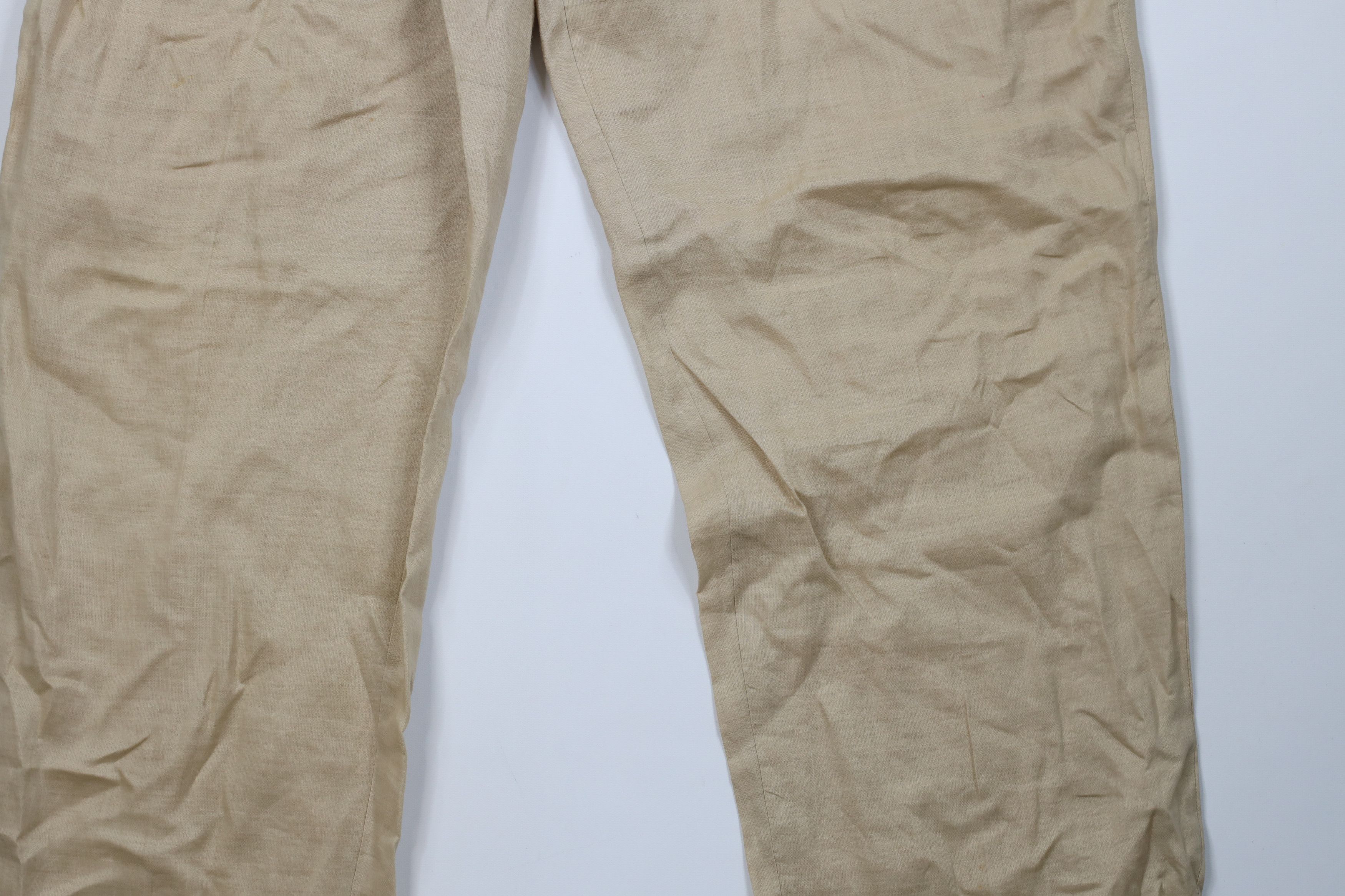 Vintage Vintage 90s Y2K Streetwear Lined Linen Wide Leg Pants Beige Size US 38 / EU 54 - 4 Thumbnail