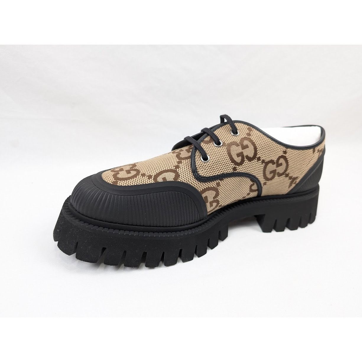 Gucci o1rshd1 Macro GG Canvas Soft Shoes in Camel Ebony/Nero Size US 12.5 / EU 45-46 - 8 Thumbnail