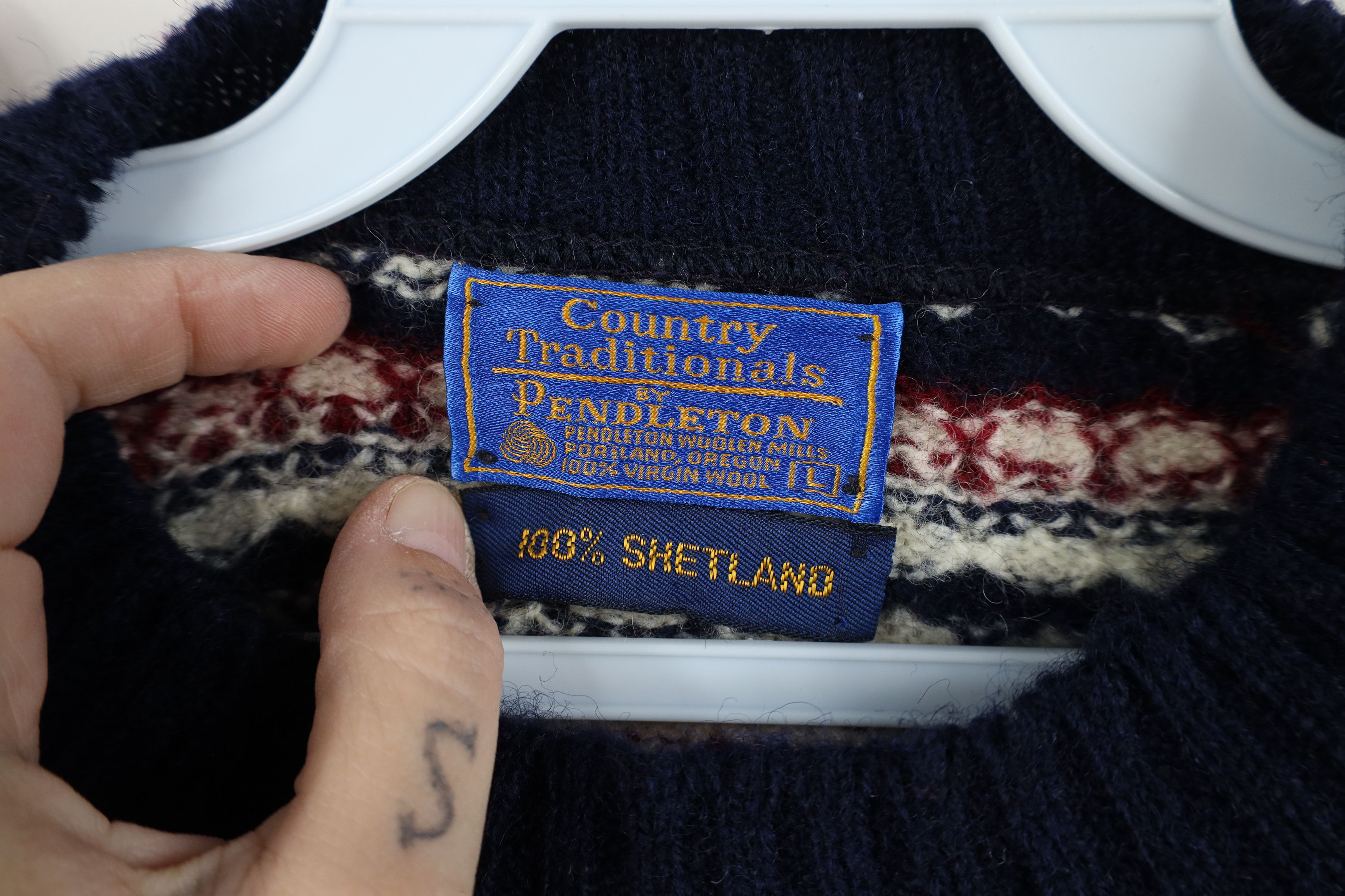 Pendleton Vintage 70s Pendleton Wool Fair Isle Knit Sweater USA Size L / US 10 / IT 46 - 4 Thumbnail