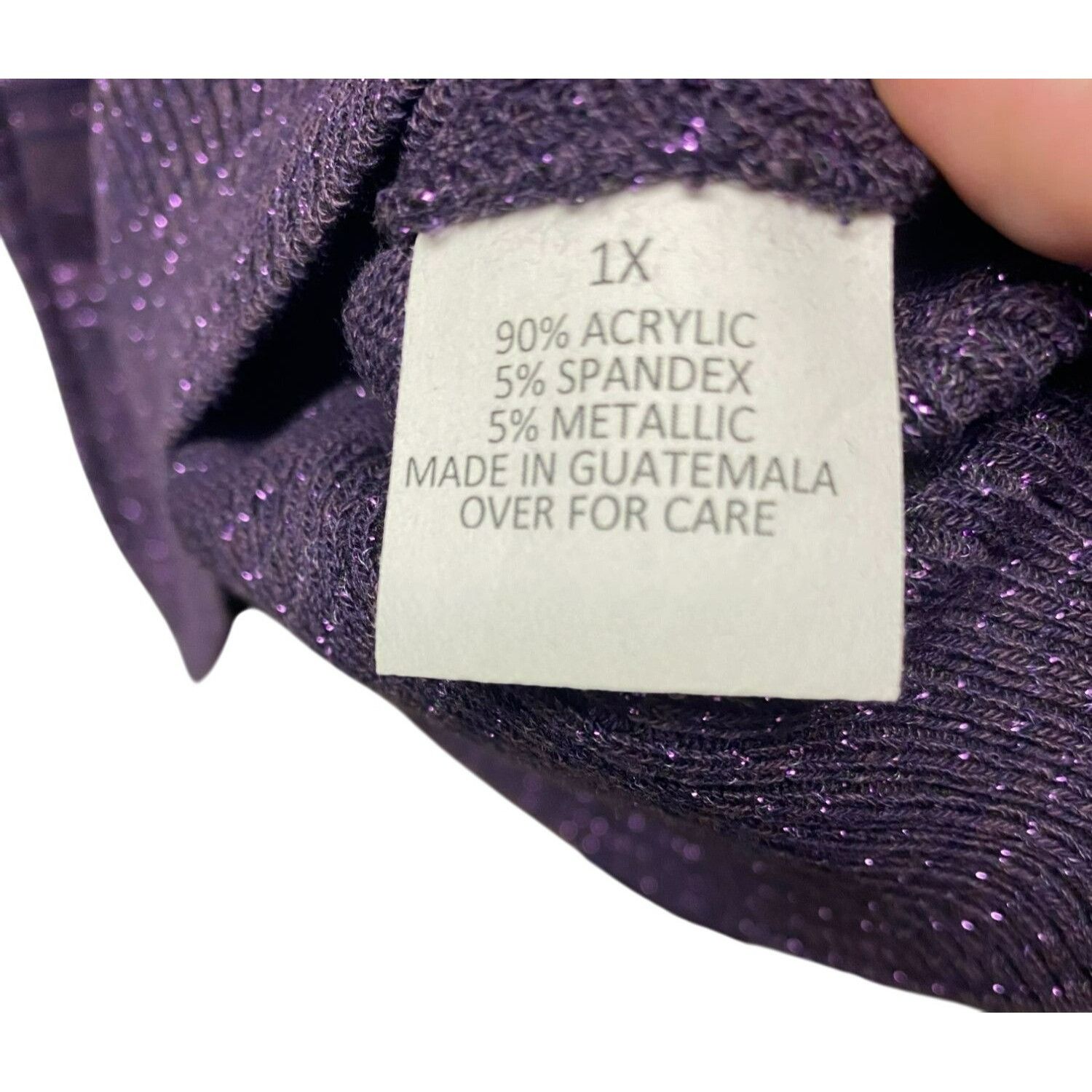 Other AGB Woman Plus Size 1X Purple with Metallic Thread Cowl Neck Size XL / US 12-14 / IT 48-50 - 8 Thumbnail