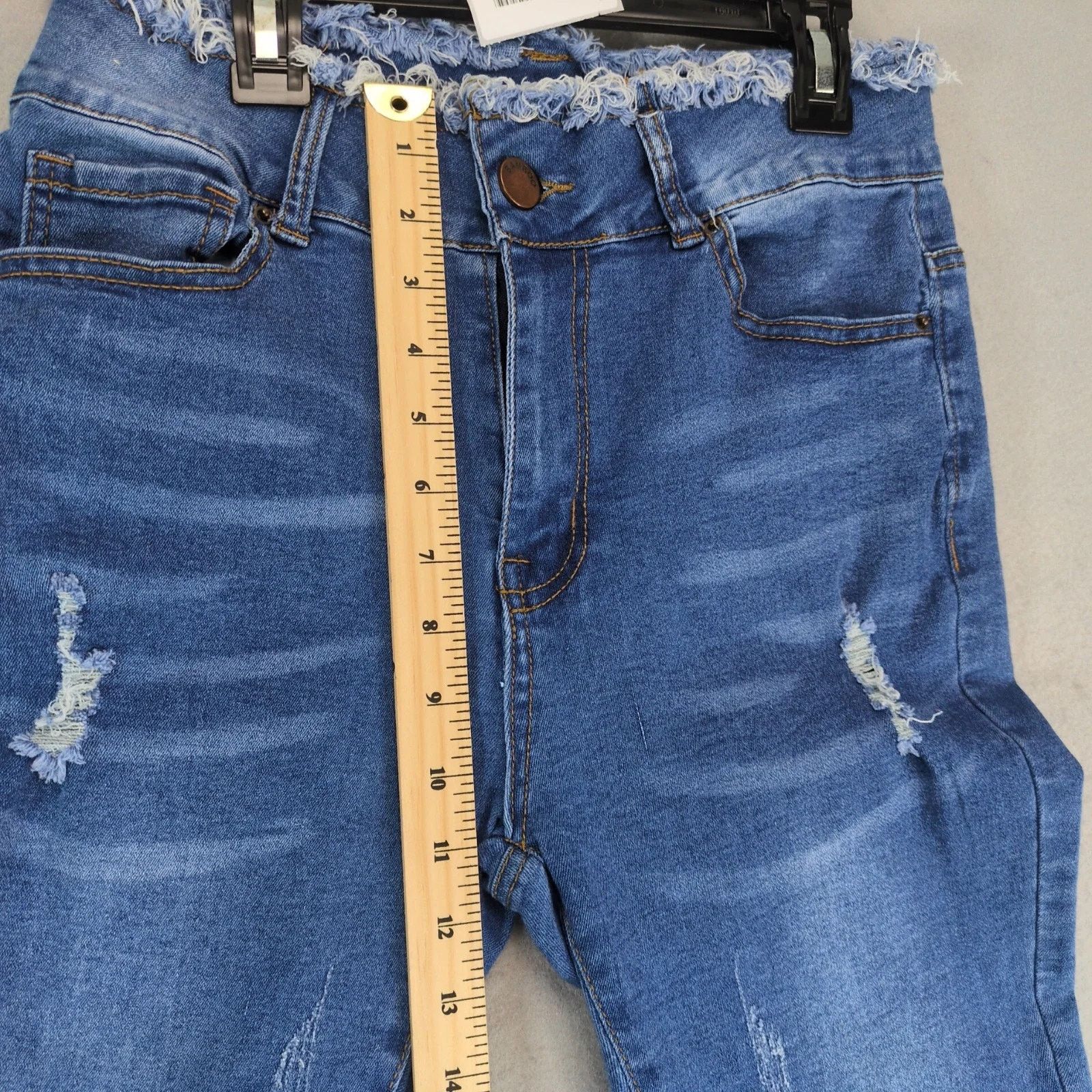Other Bamboo Raw Cut High Waist Skinny Jeans Size 7/8 Distressed Size 28" / US 6 / IT 42 - 7 Thumbnail