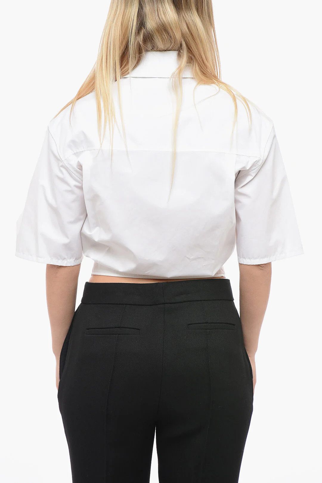 Off-White og1mm0426 Cropped Short-Sleeve Shirt in White Size M / US 6-8 / IT 42-44 - 2 Thumbnail