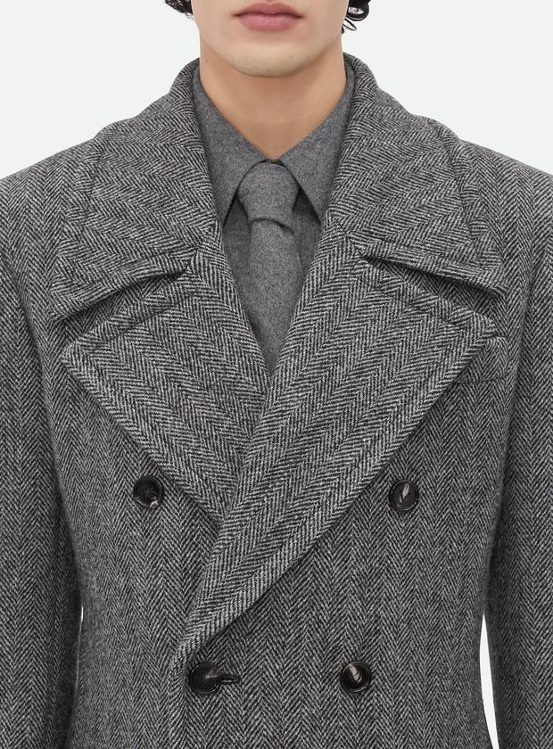Bottega Veneta o1bcso1str0226 Melange Wool Coat in Gray Size US L / EU 52-54 / 3 - 4 Thumbnail