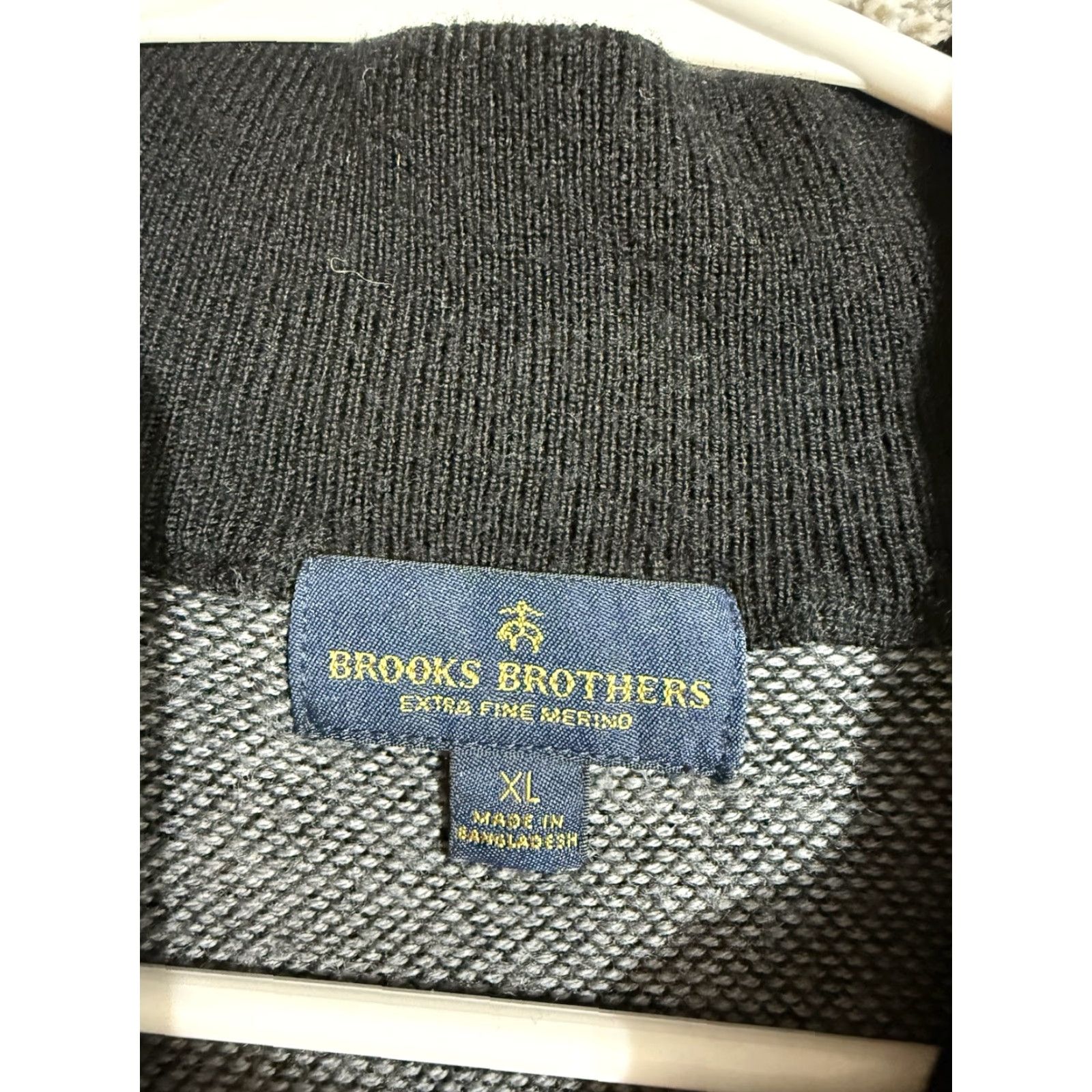 Brooks Brothers Brooks Brothers Sweater Mens XL Merino Wool 1/4 Zip Mock Neck Preppy Casual Long Sleeve Knit Pullover Zipper Logo Gr​ay Wool Size US XL / EU 56 / 4 - 6 Thumbnail