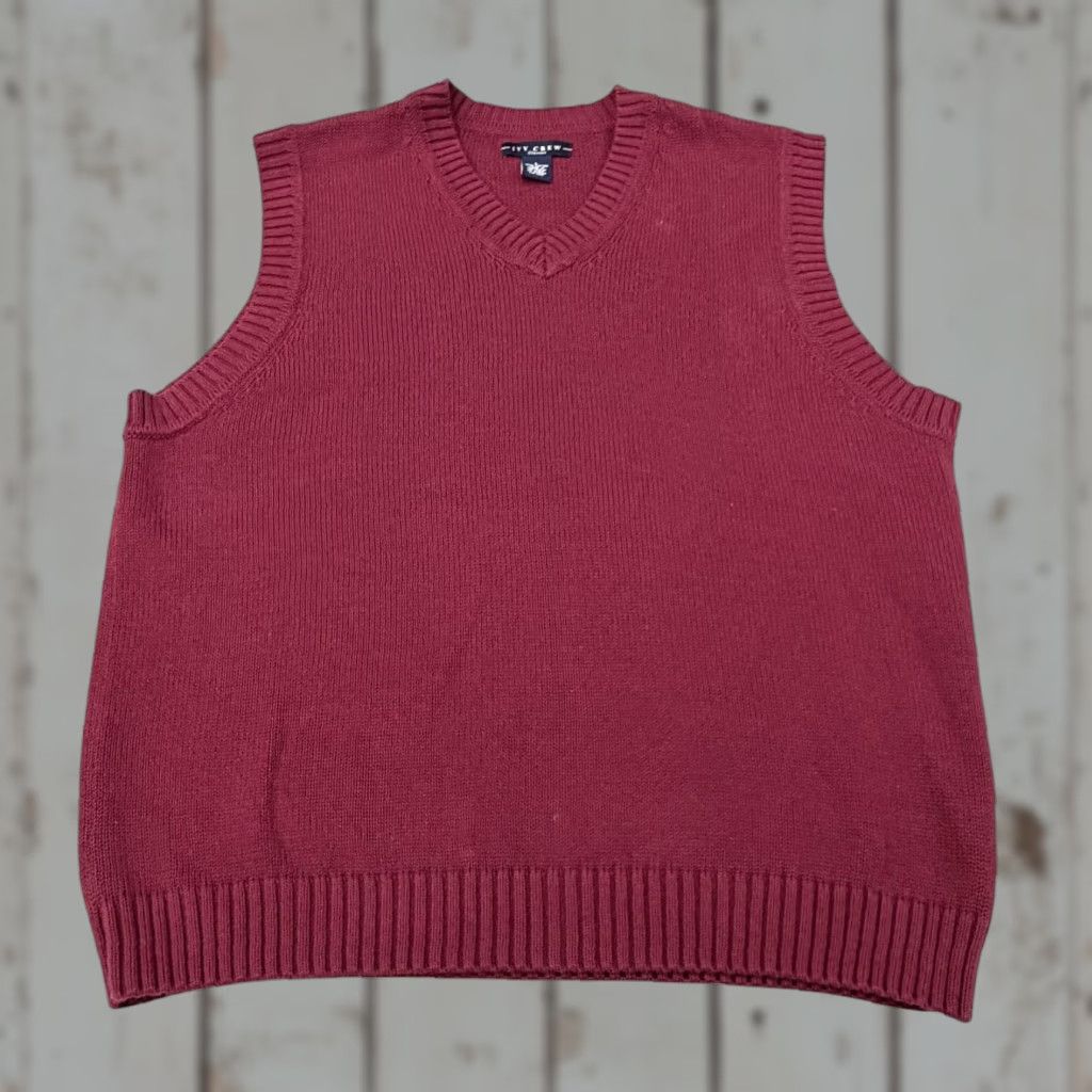 Vintage VINTAGE Ivy Crew Red Sweater Vest Australian Knit Men's L Cotton V-Neck Sleeveless Solid Knit 70s 80s Work Casual Business Womens Mens Size US L / EU 52-54 / 3 - 1 Thumbnail