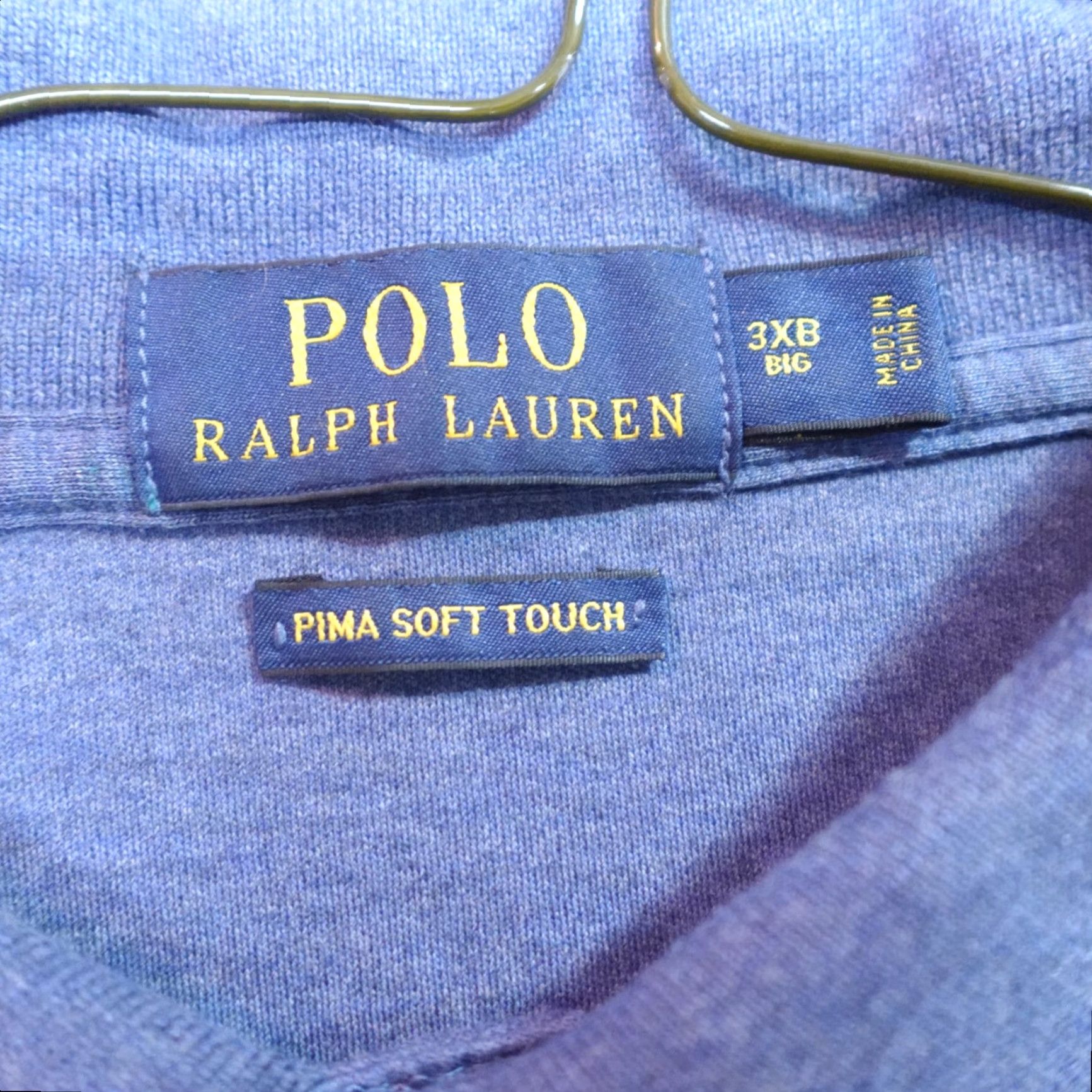 Polo Ralph Lauren Polo Ralph Lauren Polo Shirt 3XB Blue Heather Pima Soft Touch Jersey Shirt Big & Tall Men XS? 3X? Size US XXL / EU 58 / 5 - 3 Thumbnail