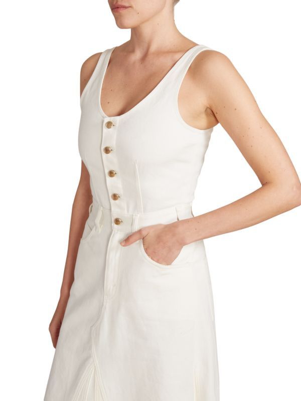 Chloe o1y0825 Denim Maxi Dress in White Size M / US 6-8 / IT 42-44 - 2 Thumbnail