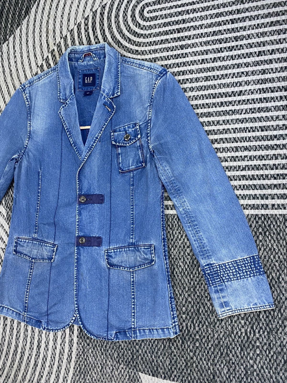 Gap Vintage Gap Denim Blue Wash Blazer Style Jacket Size US M / EU 48-50 / 2 - 4 Thumbnail