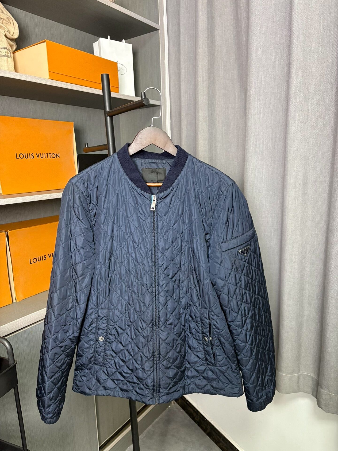 Prada Prada Cotton Blue Heavy Coat 50 Men Size US XL / EU 56 / 4 - 1 Thumbnail