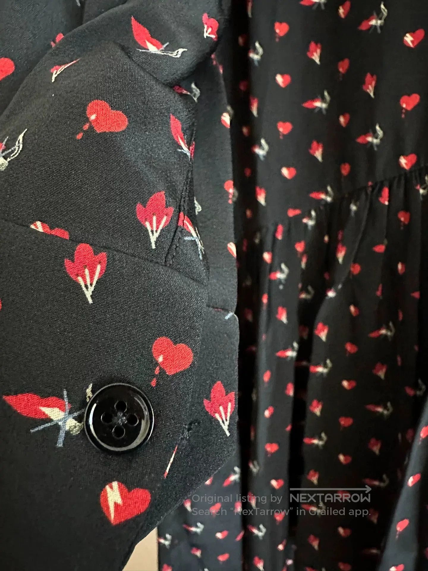 Saint Laurent Paris Saint Laurent Silk Heart Print Dress. Size M / US 6-8 / IT 42-44 - 4 Thumbnail