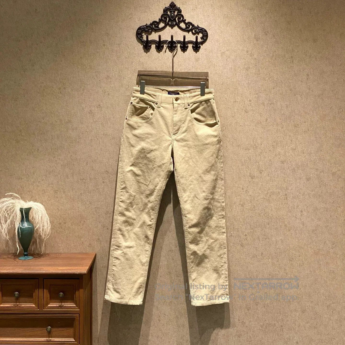 Louis Vuitton Louis Vuitton Khaki Monogram Leather Patch Pants. Size US 36 / EU 52 - 1 Thumbnail