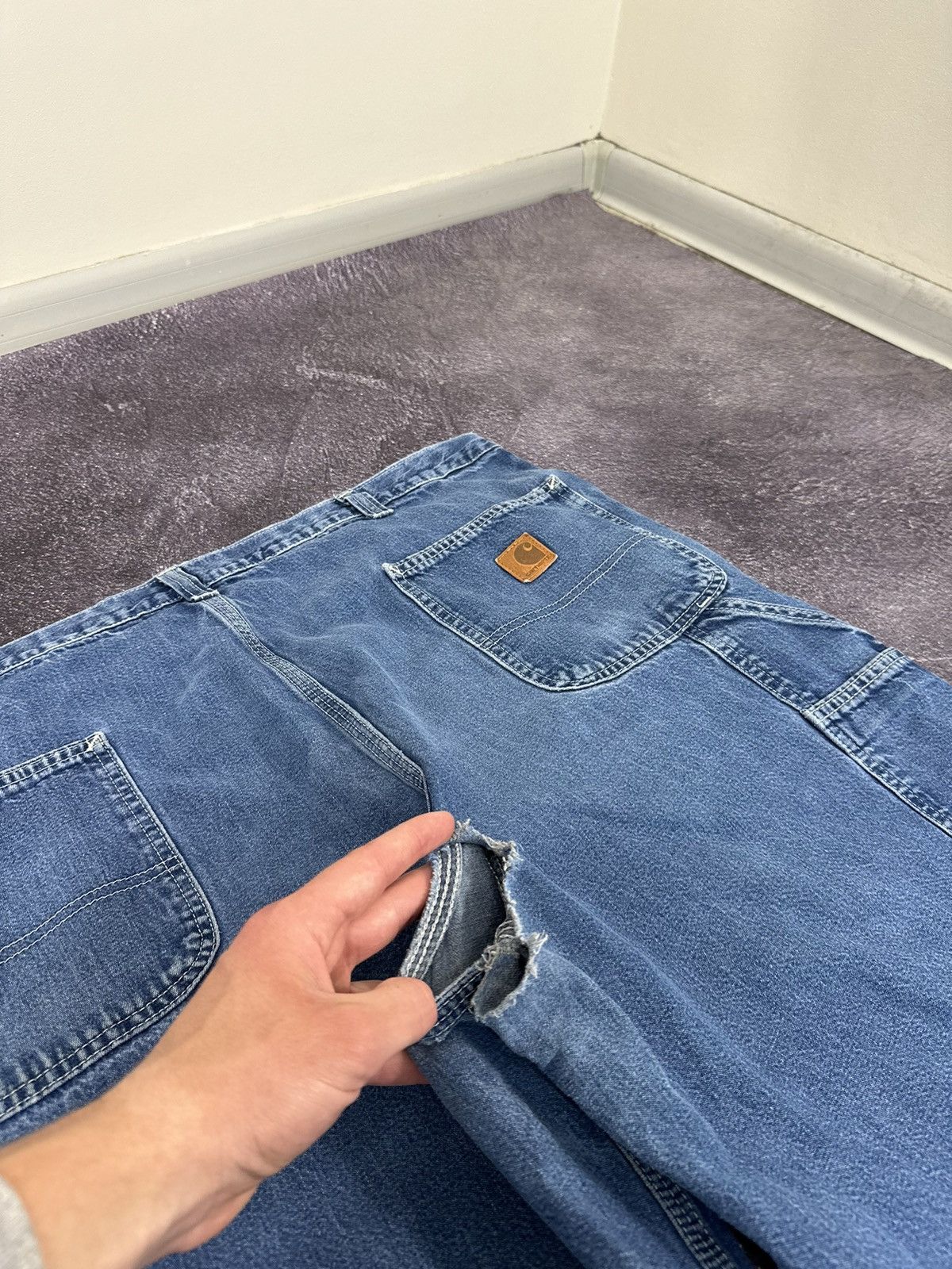 Carhartt Vintage Carhartt USA Distressed Carpenter Baggy Work Jeans Size US 42 / EU 58 - 8 Thumbnail