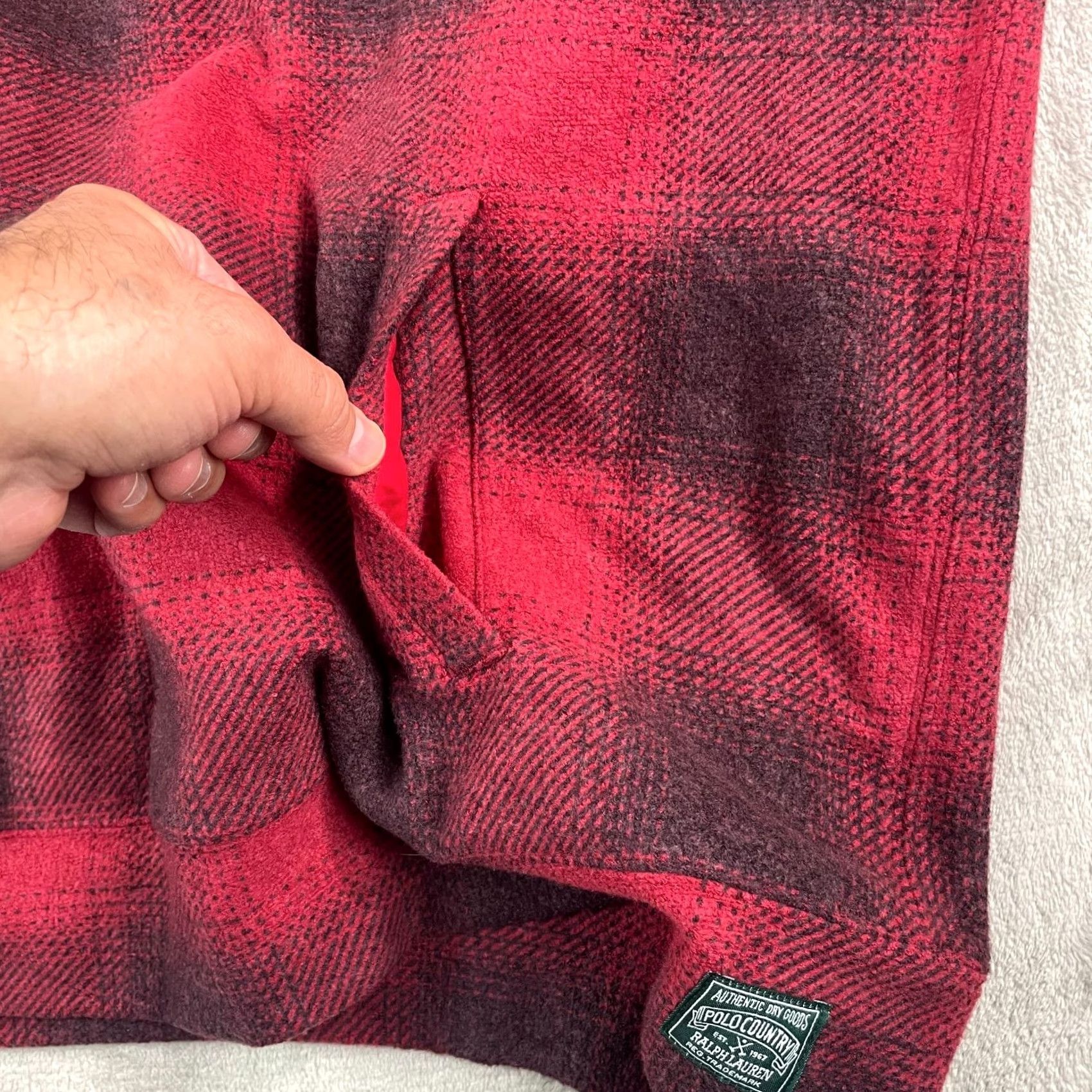 Polo Ralph Lauren VINTAGE Polo Country Ralph Lauren Hoodie Shirt 2XL Red Plaid Logo Pullover Hooded Mens Size US XXL / EU 58 / 5 - 7 Thumbnail