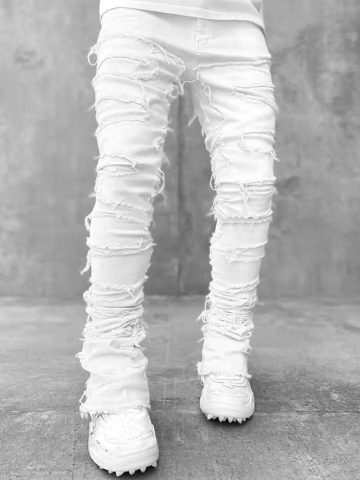 Japanese Brand Y2K Streetwear Ripped Jeans Size US 36 / EU 52 - 1 Thumbnail