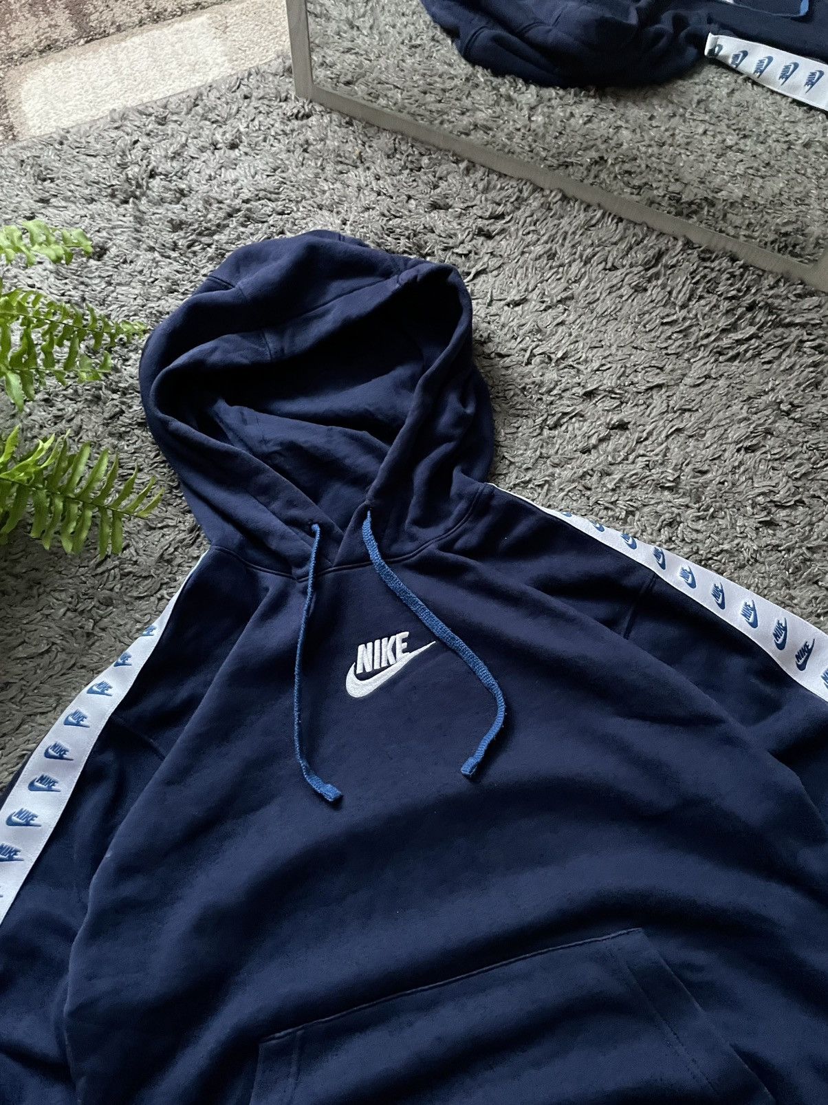Nike × Vintage 00s Nike Hoodie Streetwear Center Logo Drill Swoosh Vintage Size US S / EU 44-46 / 1 - 3 Thumbnail
