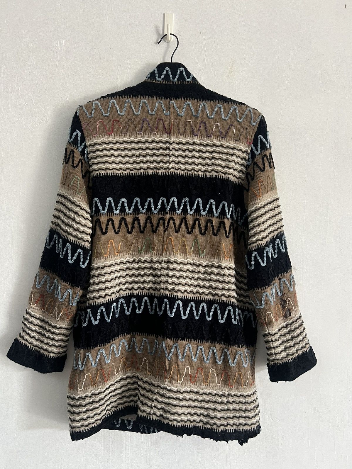 If Six Was Nine Patchwork Sashiko Dyed Button Up Fleece Japan Size US M / EU 48-50 / 2 - 2 Thumbnail