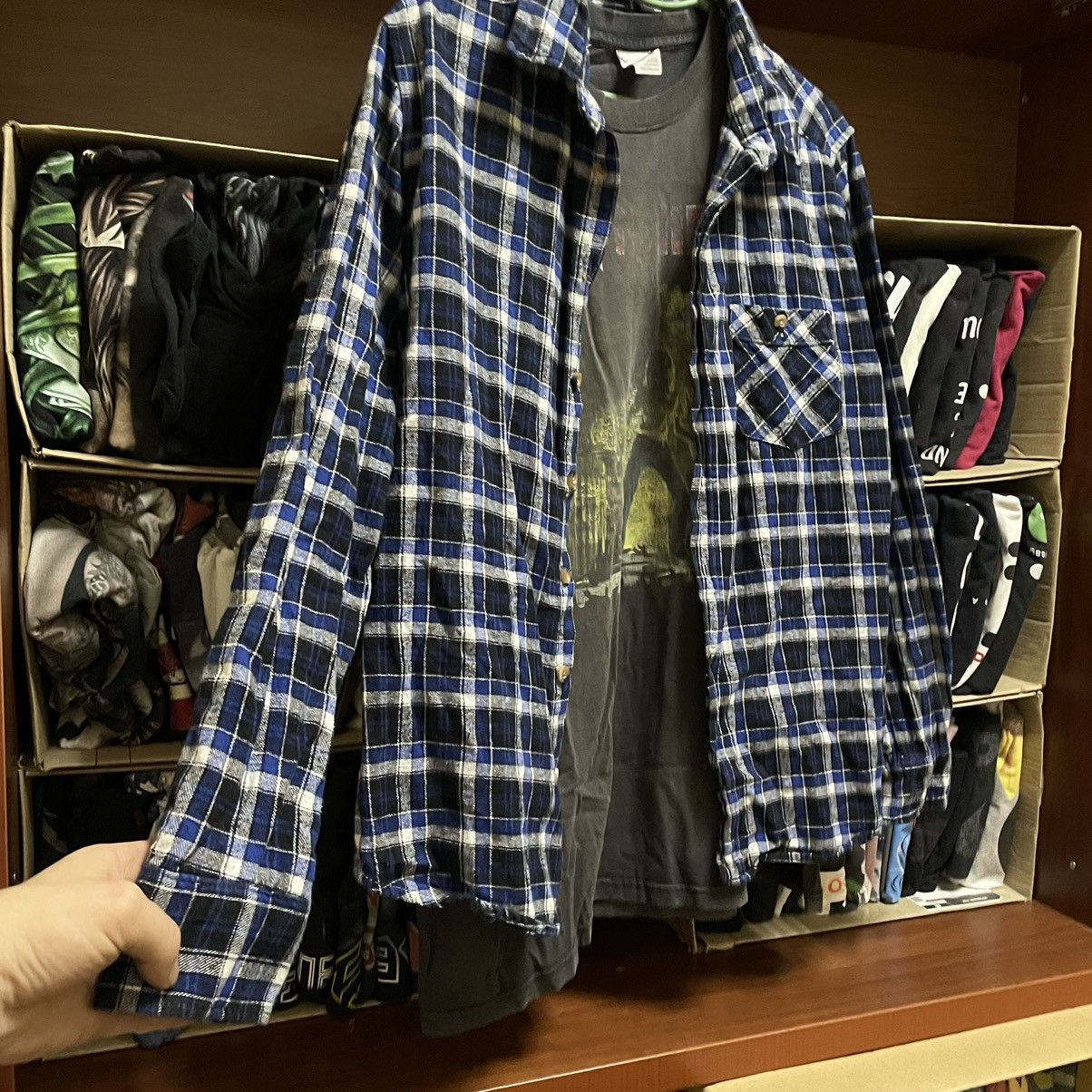 Vintage Vintage Shirt Shirt Flannel Checkered Travis L Size US L / EU 52-54 / 3 - 2 Thumbnail
