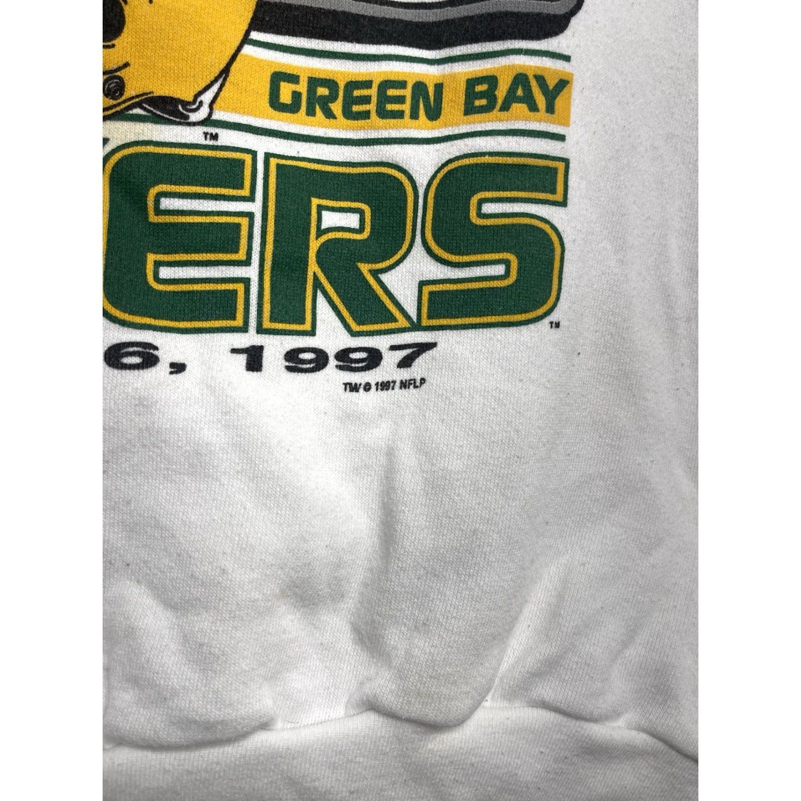 Delta VINTAGE Green Bay Packers Sweatshirt Pullover Mens XL White 90s NFL Super Bowl XXXI Size US XL / EU 56 / 4 - 3 Thumbnail