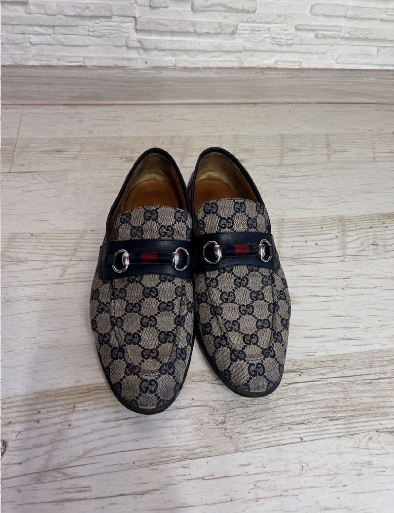 Gucci Gucci canvas GG monogram horsebit jordaan loafers slip on 41 Size US 8 / EU 41 - 6 Thumbnail