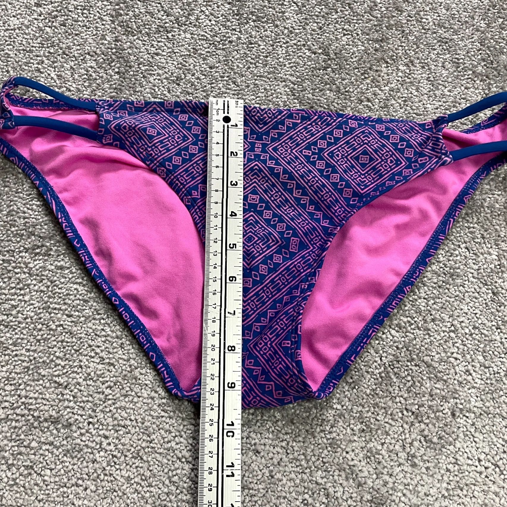 Pinko Unbranded Women's Bikini Bottom L Purple Pink Geometric Mid Rise Summer Beach Swimwear Size 36" / US 14 / IT 50 - 4 Thumbnail