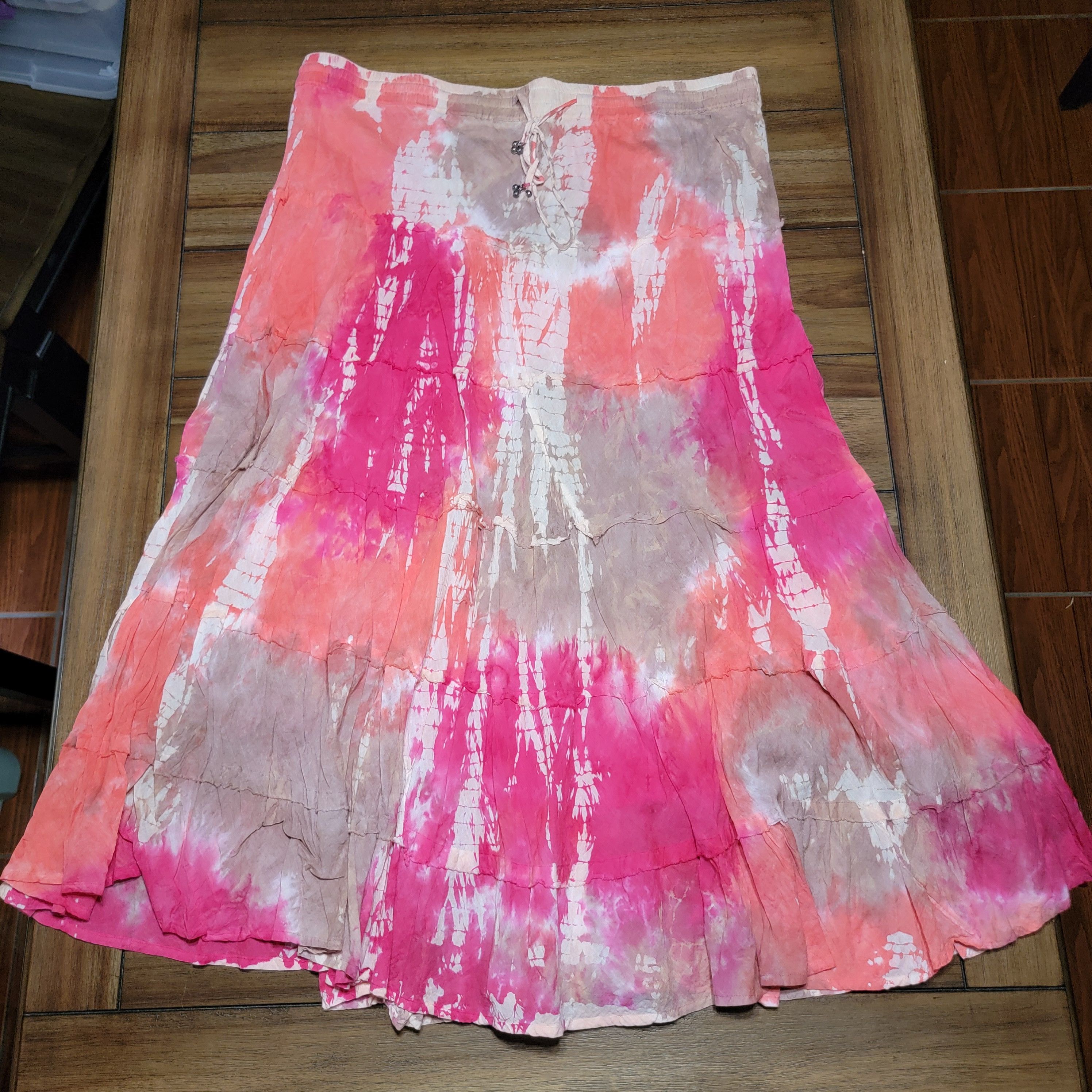 Other Cato Tie Dye Full Length Skirt w/ Tiny Tie Bells - Size XL Size 39" - 1 Thumbnail